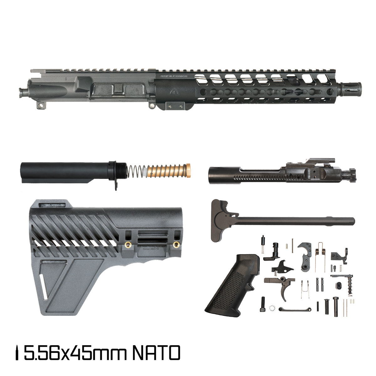 Davidson Defense Warden w/Gauntlet Arms Brace 10.5-inch Carbine-Gas 1:7 5.56 NATO AR-15 Freefloat Keymod Handguard Pistol Full Build Kit