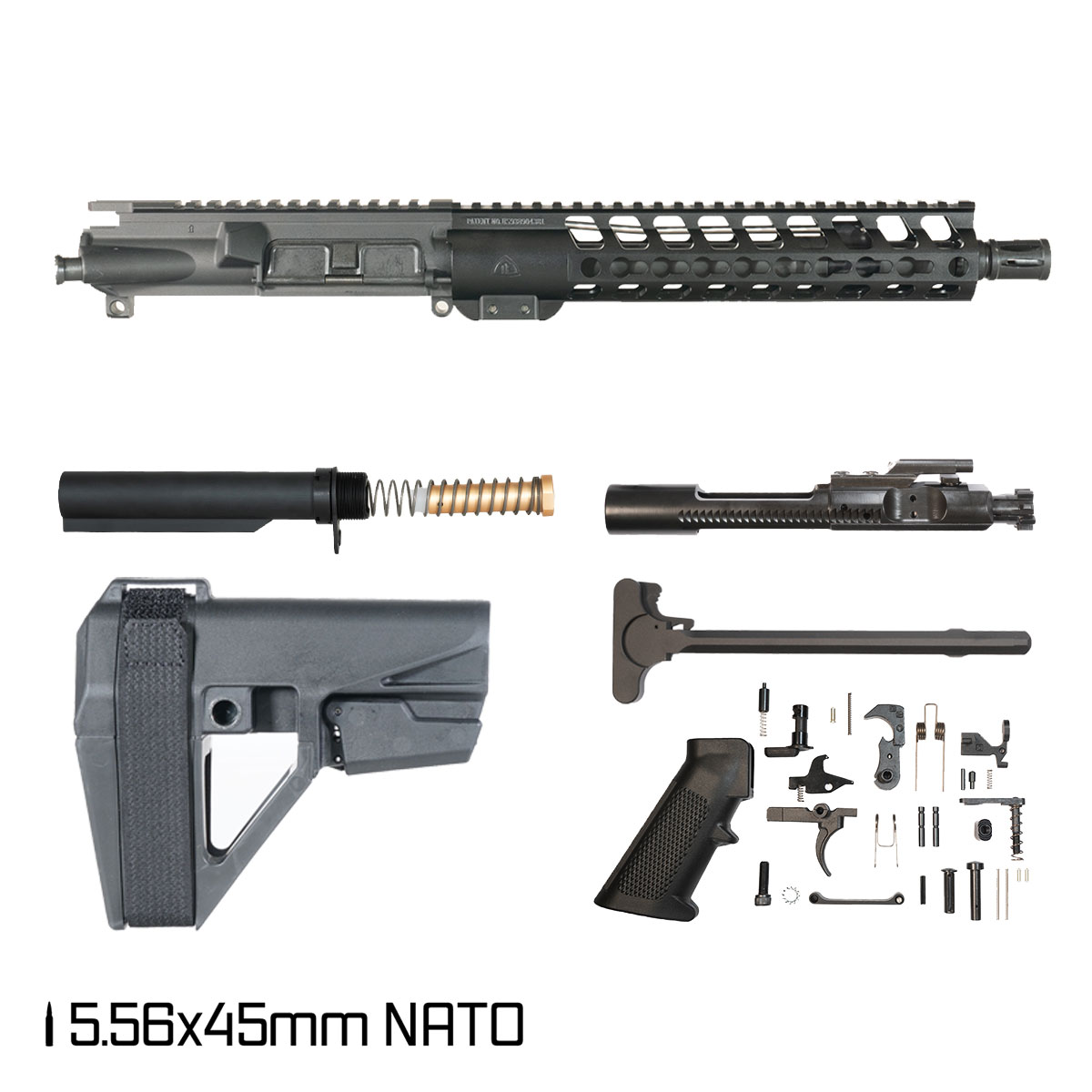 Davidson Defense Warden w/SBA5 Brace 10.5-inch Carbine-Gas 1:7 5.56 NATO AR-15 Freefloat Keymod Handguard Pistol Full Build Kit