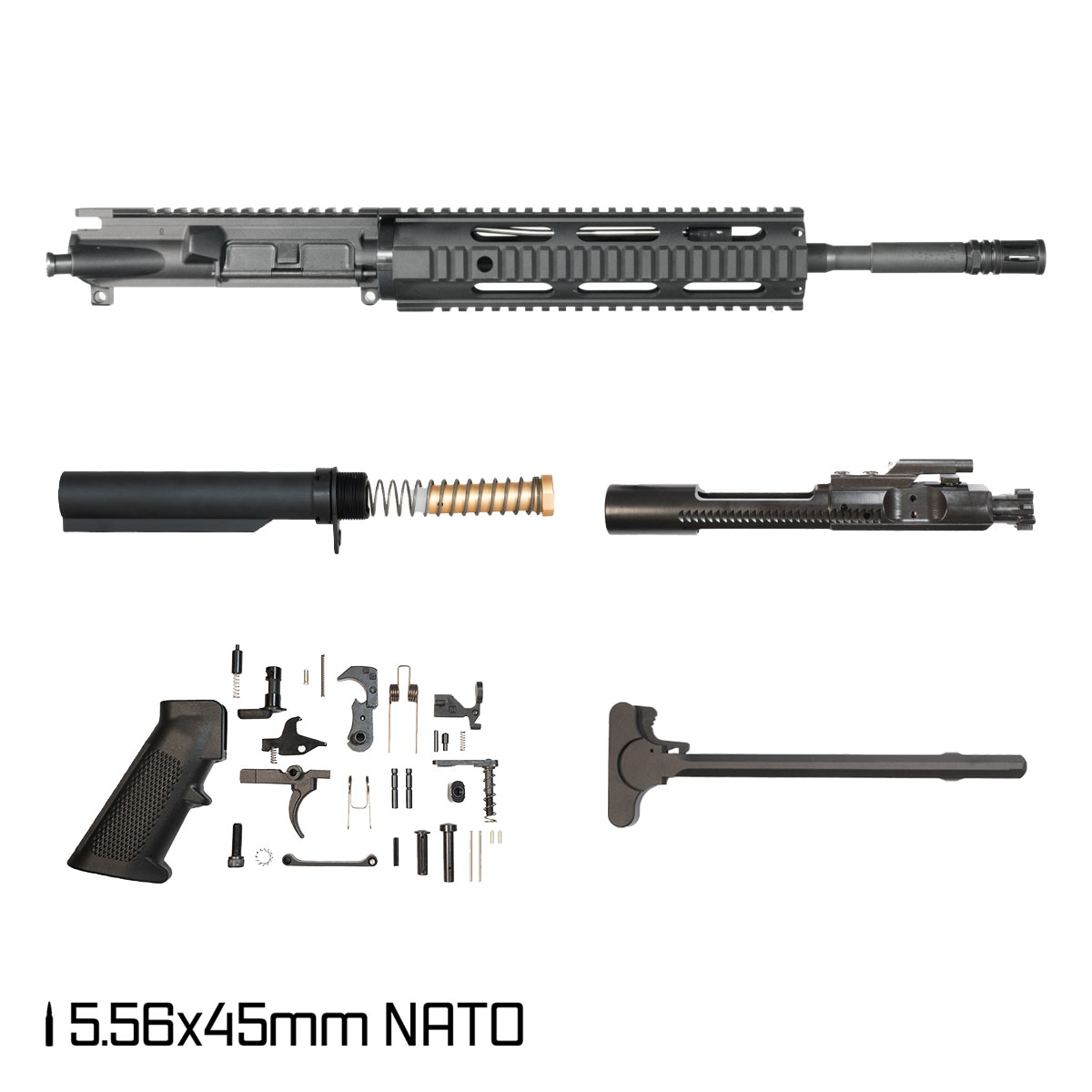 Davidson Defense Keen Beacon 14.5-inch Carbine-Gas 1:7 5.56 NATO AR-15 Freefloat Quad-Rail Handguard Pistol Full Build Kit, SBR Ready