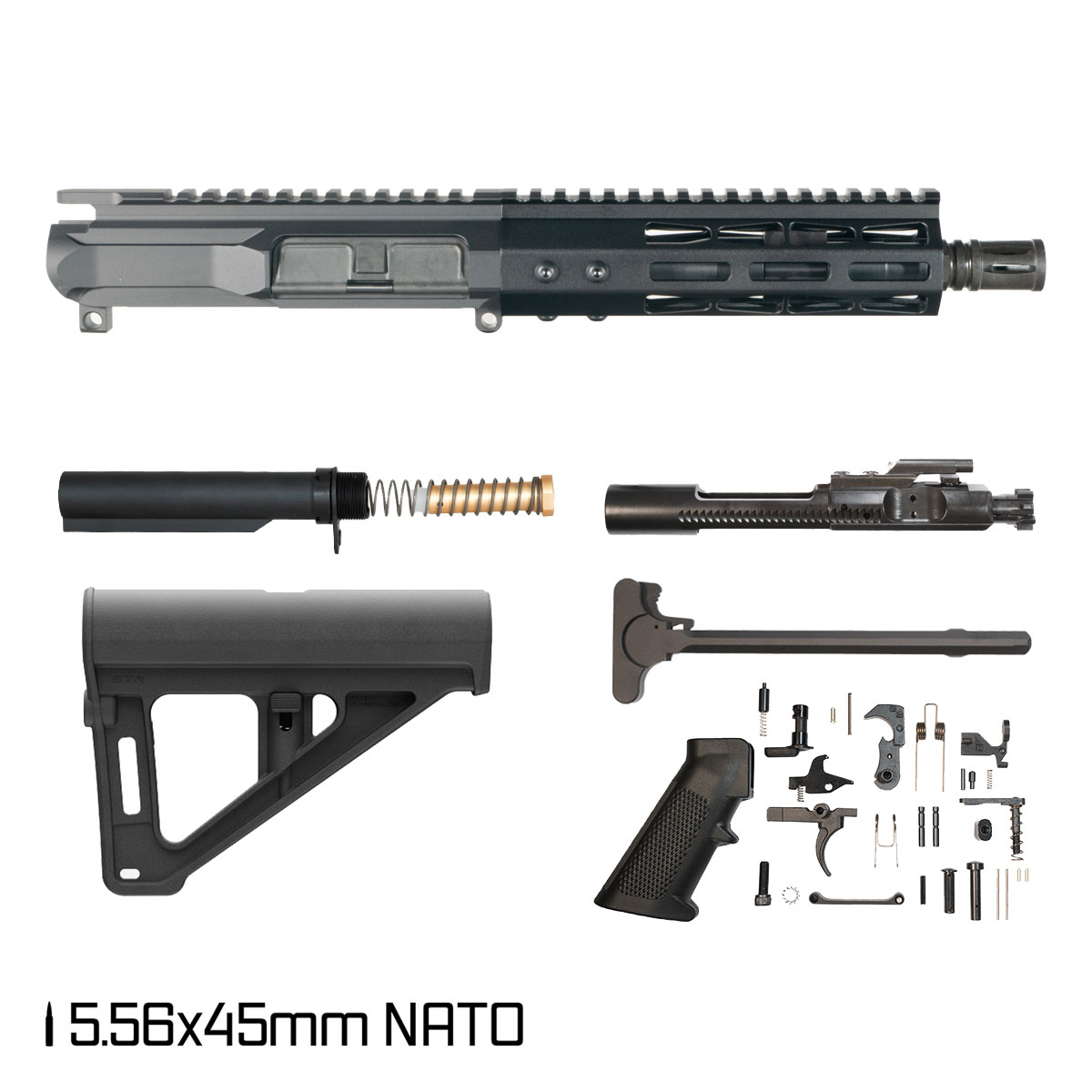 Davidson Defense Aphelion w/Magpul BTR Brace 7.5-inch Pistol-Gas 1:7 5.56 NATO AR-15 Freefloat M-Lok Handguard Pistol Full Build Kit