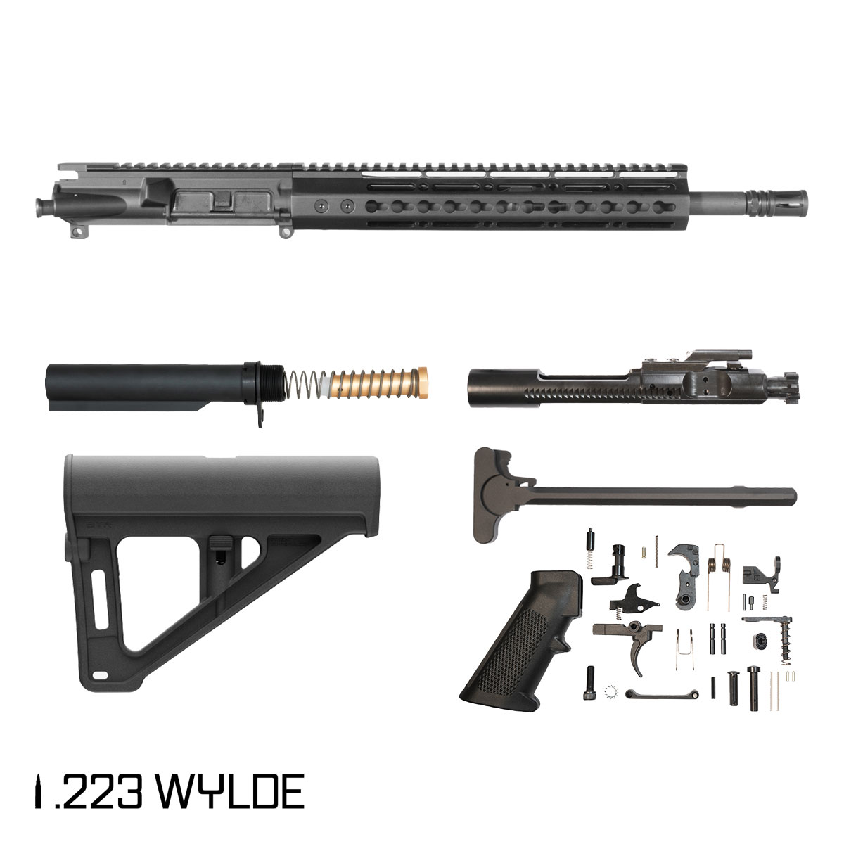 Davidson Defense Warden Duy w/Magpul BTR Brace 14.5-inch Carbine-Gas 1:7 5.56 NATO AR-15 Freefloat Keymod Handguard Pistol Full Build Kit