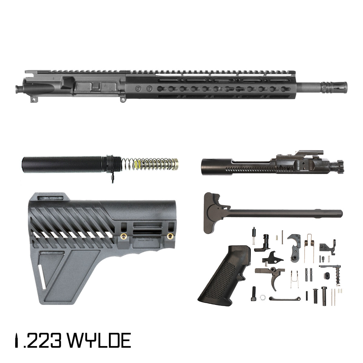 Davidson Defense Warden Duy w/Gauntlet Arms Brace 14.5-inch Carbine-Gas 1:7 5.56 NATO AR-15 Freefloat Keymod Handguard Pistol Full Build Kit