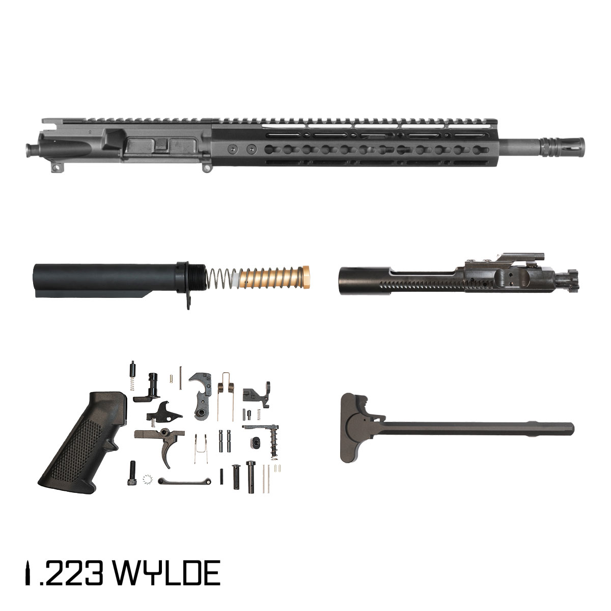 Davidson Defense Warden Duy 14.5-inch Carbine-Gas 1:7 5.56 NATO AR-15 Freefloat Keymod Handguard Pistol Full Build Kit, SBR Ready