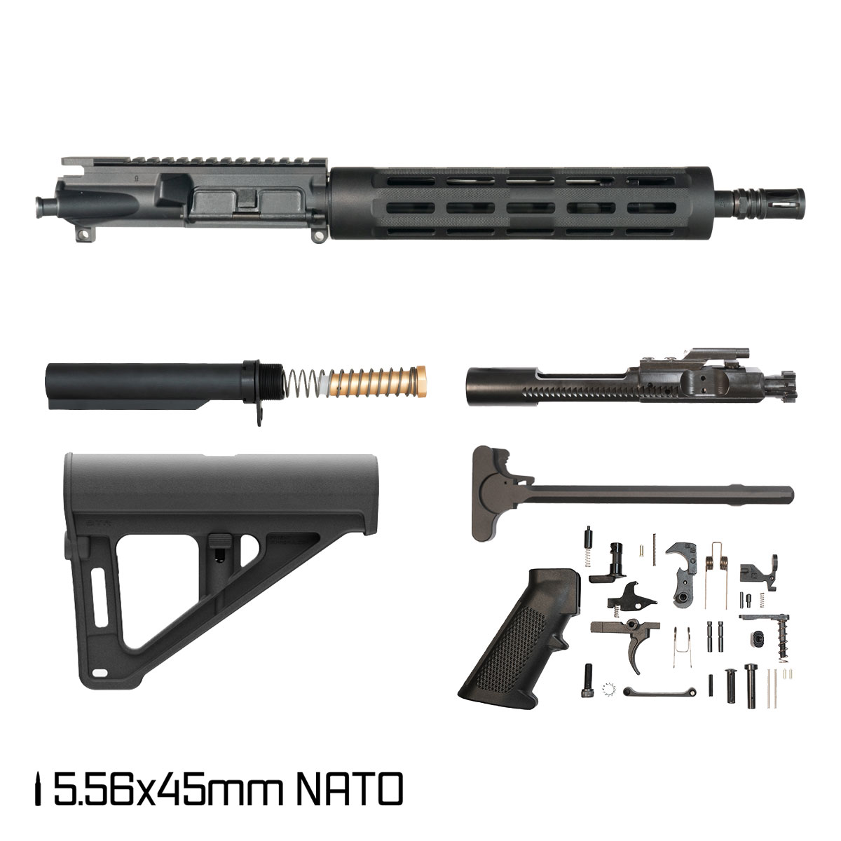 Davidson Defense Hammerfall w/Magpul BTR Brace 11.5-inch Carbine-Gas 1:7 5.56 NATO AR-15 Freefloat Tubular M-Lok Handguard Pistol Full Build Kit