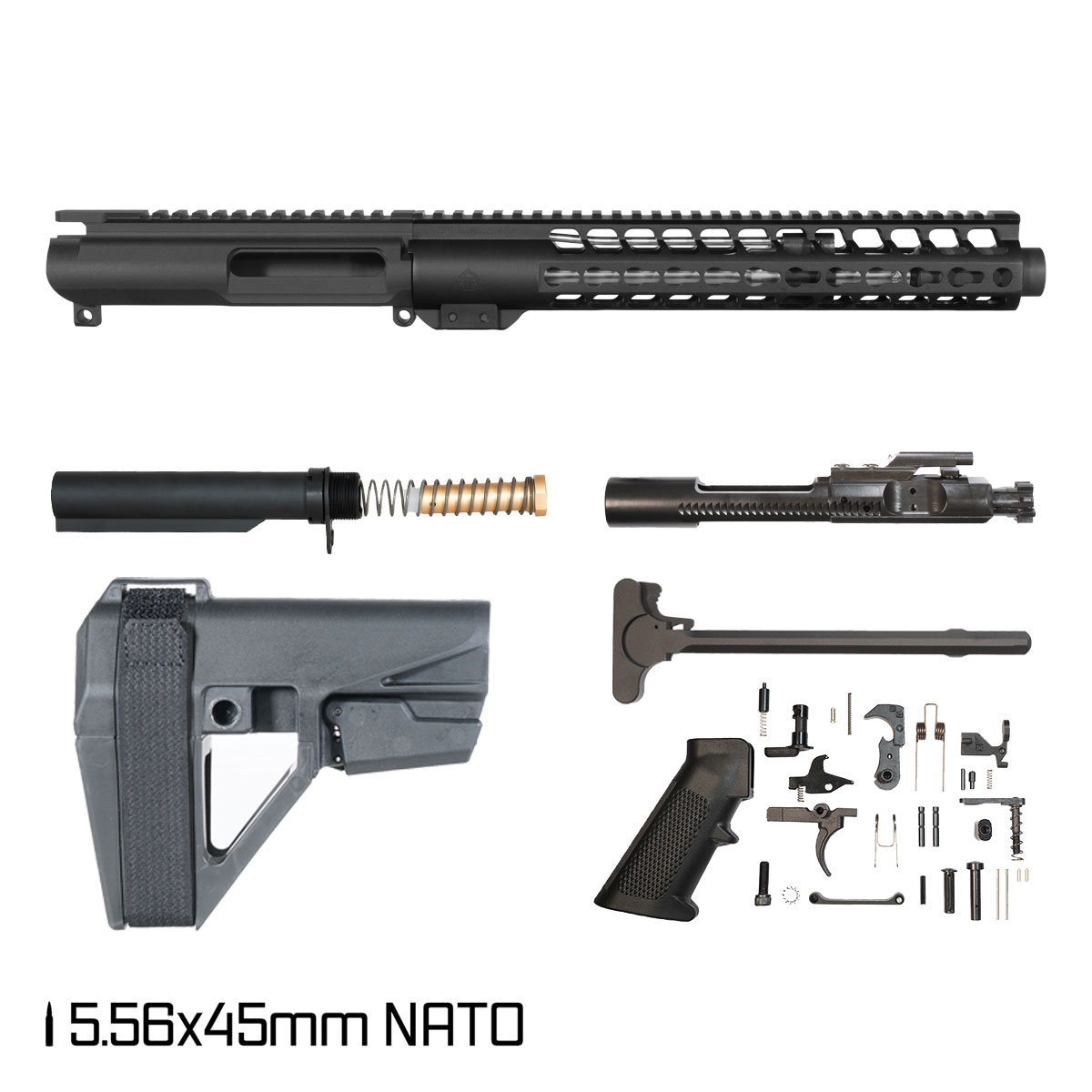 Davidson Defense Warden w/SBA5 Brace 10.5-inch Carbine-Gas 1:7 5.56 AR-15 Keymod Pistol Full Build Kit