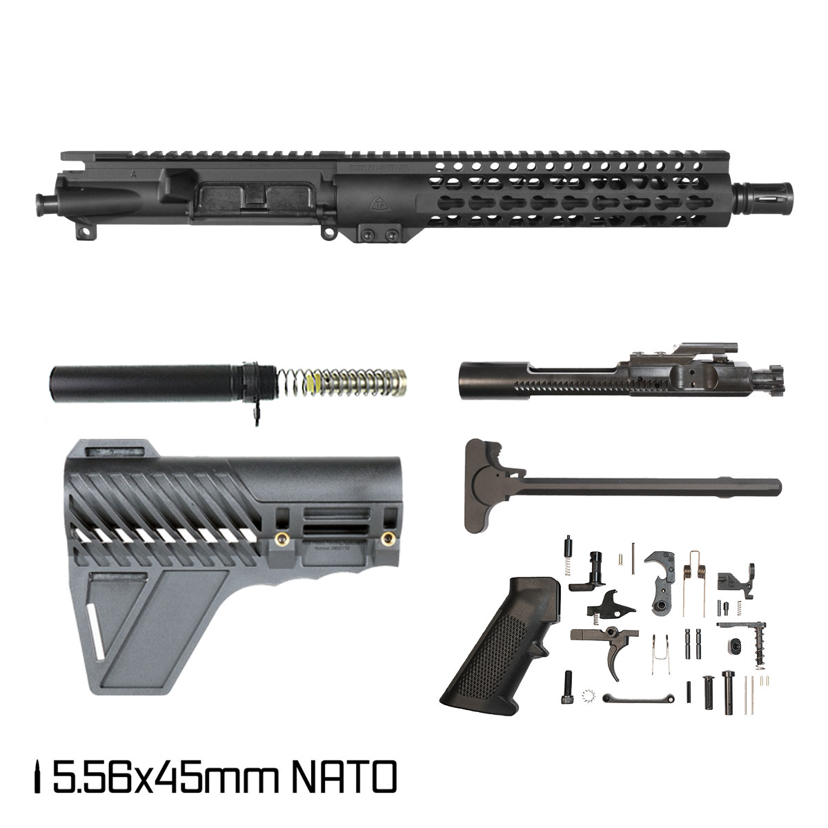 Davidson Defense Warden Patrol w/Gauntlet Arms Brace 10.5-inch Carbine-Gas 1:7 5.56 NATO AR-15 Freefloat Keymod Handguard Pistol Full Build Kit