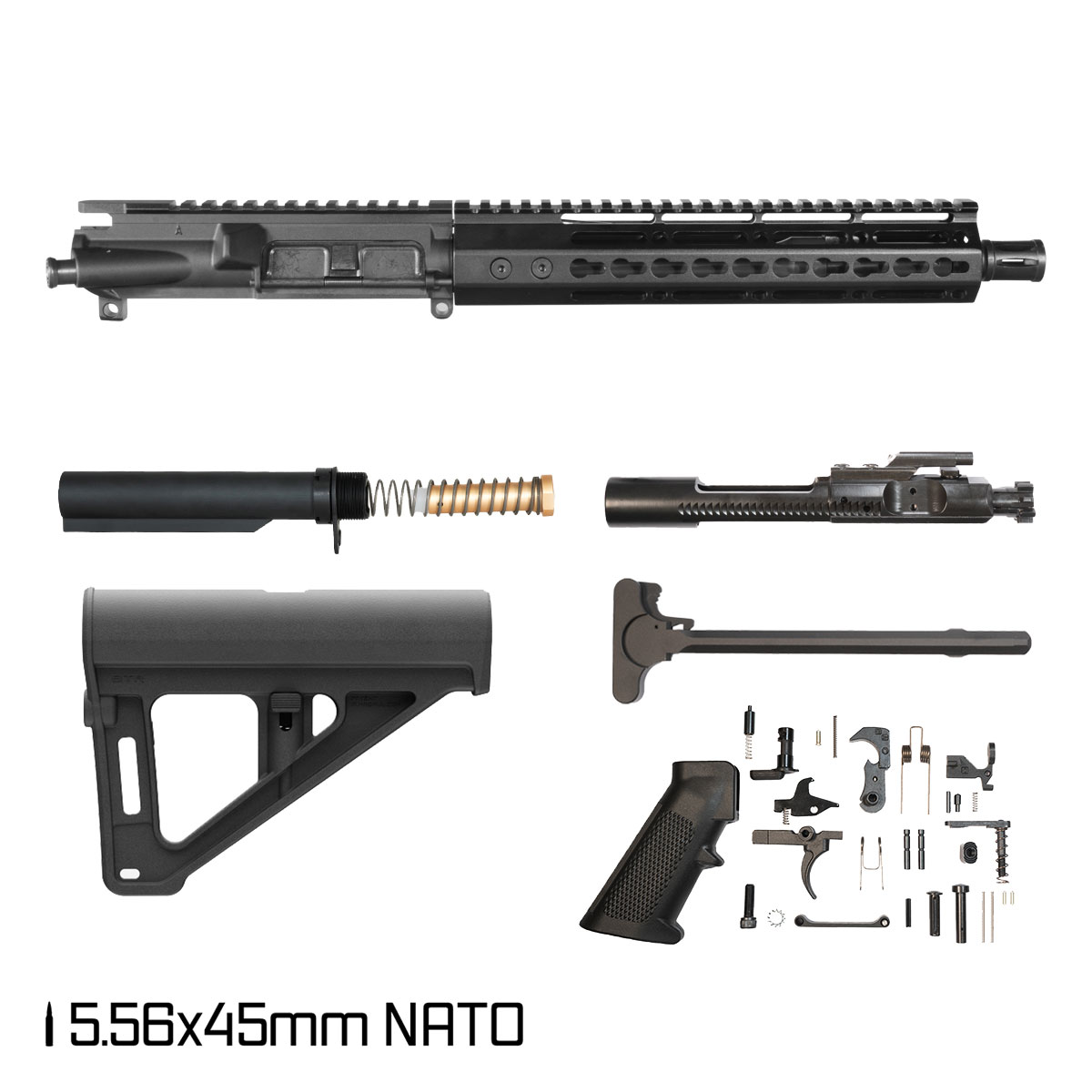 Davidson Defense Warden Duty w/Magpul BTR Brace 10.5-inch Carbine-Gas 1:7 5.56 NATO AR-15 Freefloat Keymod Handguard Pistol Full Build Kit