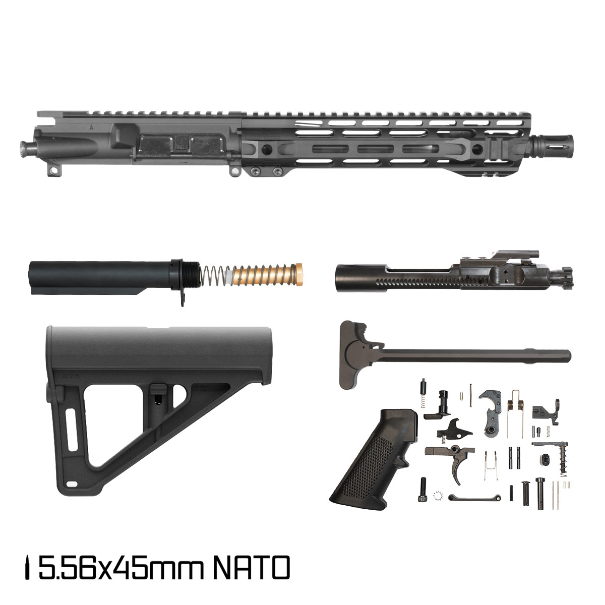Davidson Defense Atriox w/Magpul BTR Brace 10.5-inch Carbine-Gas 1:7 5.56 NATO AR-15 Freefloat M-Lok Handguard Pistol Full Build Kit