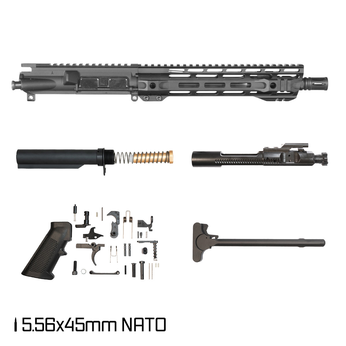 Davidson Defense Atriox 10.5-inch Carbine-Gas 1:7 5.56 NATO AR-15 Freefloat M-Lok Handguard Pistol Full Build Kit, SBR Ready