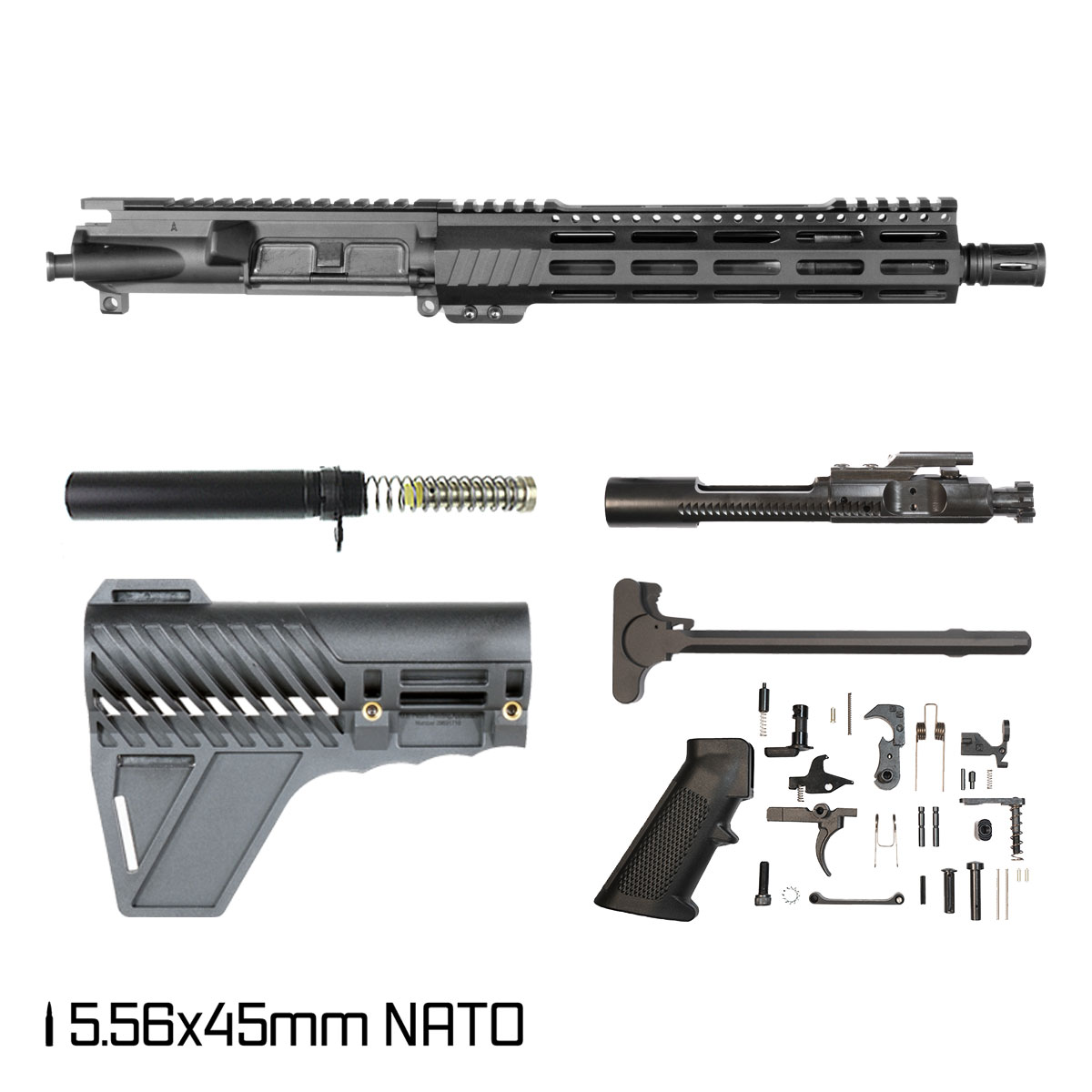 Davidson Defense Aegis Lightweight w/Gauntlet Arms Brace 10.5-inch Carbine-Gas 1:7 5.56 NATO AR-15 Freefloat M-Lok Handguard Pistol Full Build Kit