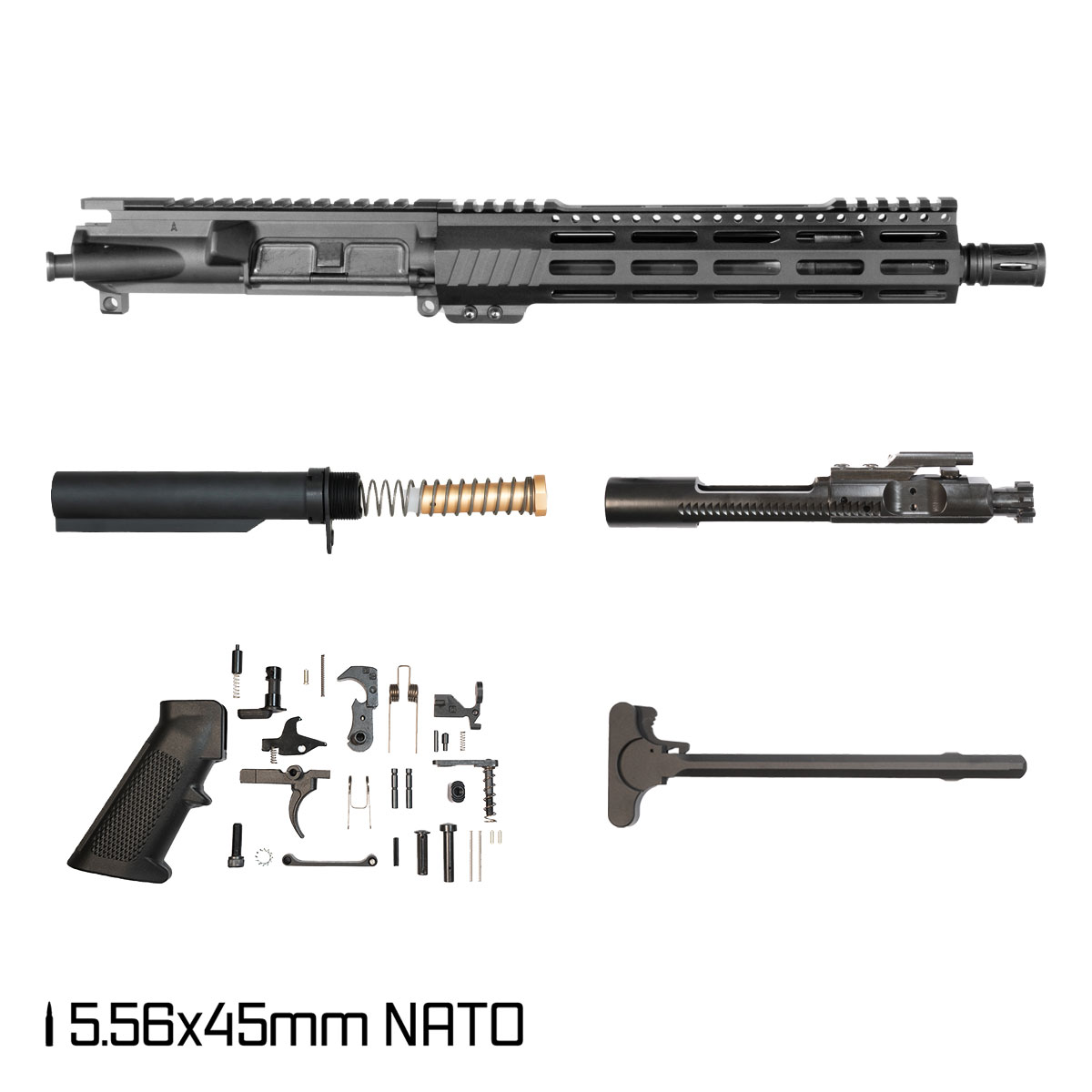 Davidson Defense Aegis Lightweight 10.5-inch Carbine-Gas 1:7 5.56 NATO AR-15 Freefloat M-Lok Handguard Pistol Full Build Kit, SBR Ready