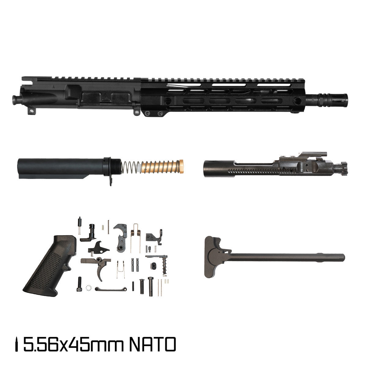 Davidson Defense Stoneveil 11.5-inch Carbine-Gas 1:7 5.56 NATO AR-15 Freefloat M-Lok Handguard Pistol Full Build Kit, SBR Ready