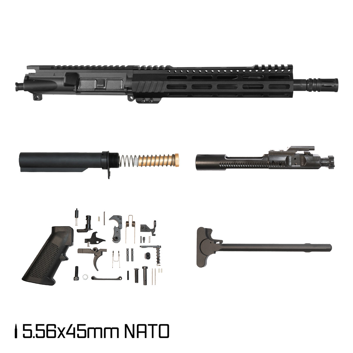 Davidson Defense Aegis Lightweight 11.5-inch Carbine-Gas 1:7 5.56 NATO AR-15 Freefloat M-Lok Handguard Pistol Full Build Kit, SBR Ready