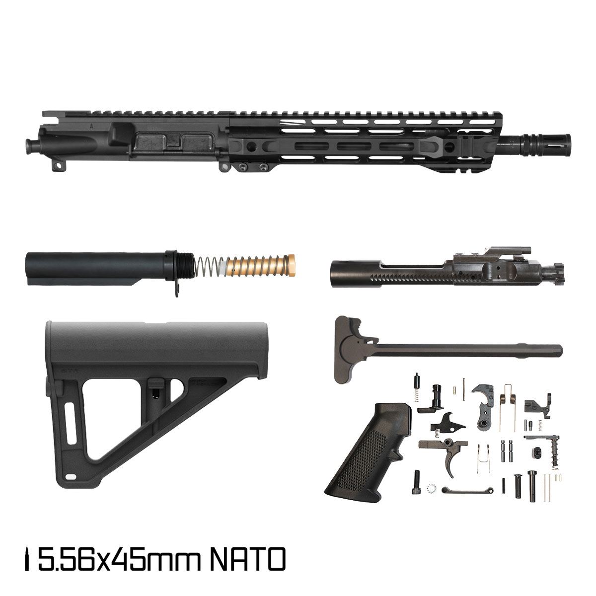 Davidson Defense Atriox w/Magpul BTR Brace 11.5-inch Carbine-Gas 1:7 5.56 NATO AR-15 Freefloat M-Lok Handguard Pistol Full Build Kit