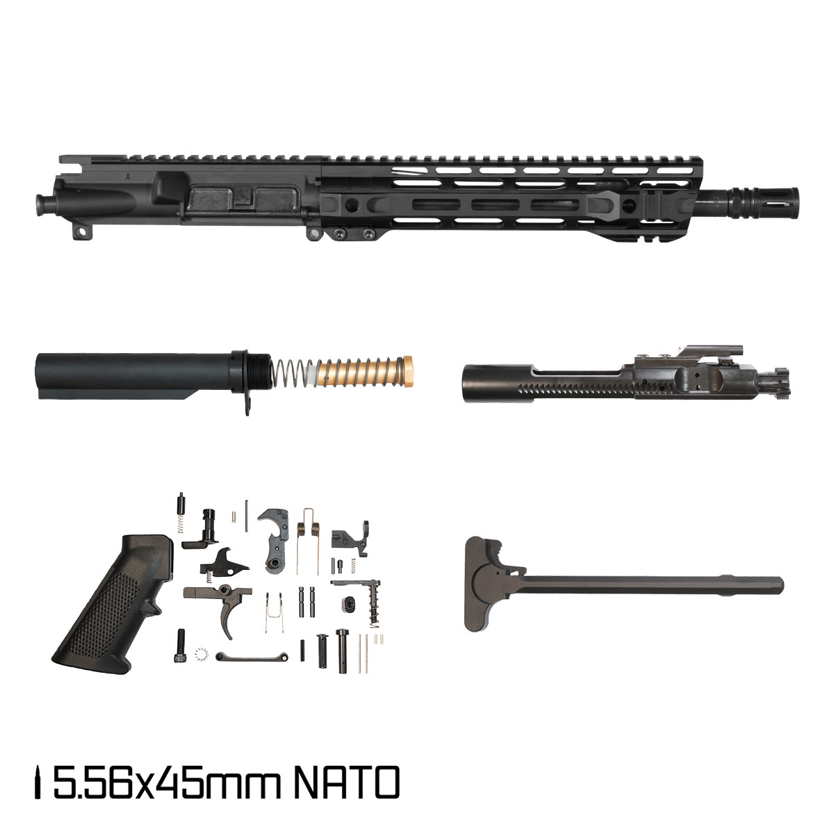 Davidson Defense Atriox 11.5-inch Carbine-Gas 1:7 5.56 NATO AR-15 Freefloat M-Lok Handguard Pistol Full Build Kit, SBR Ready