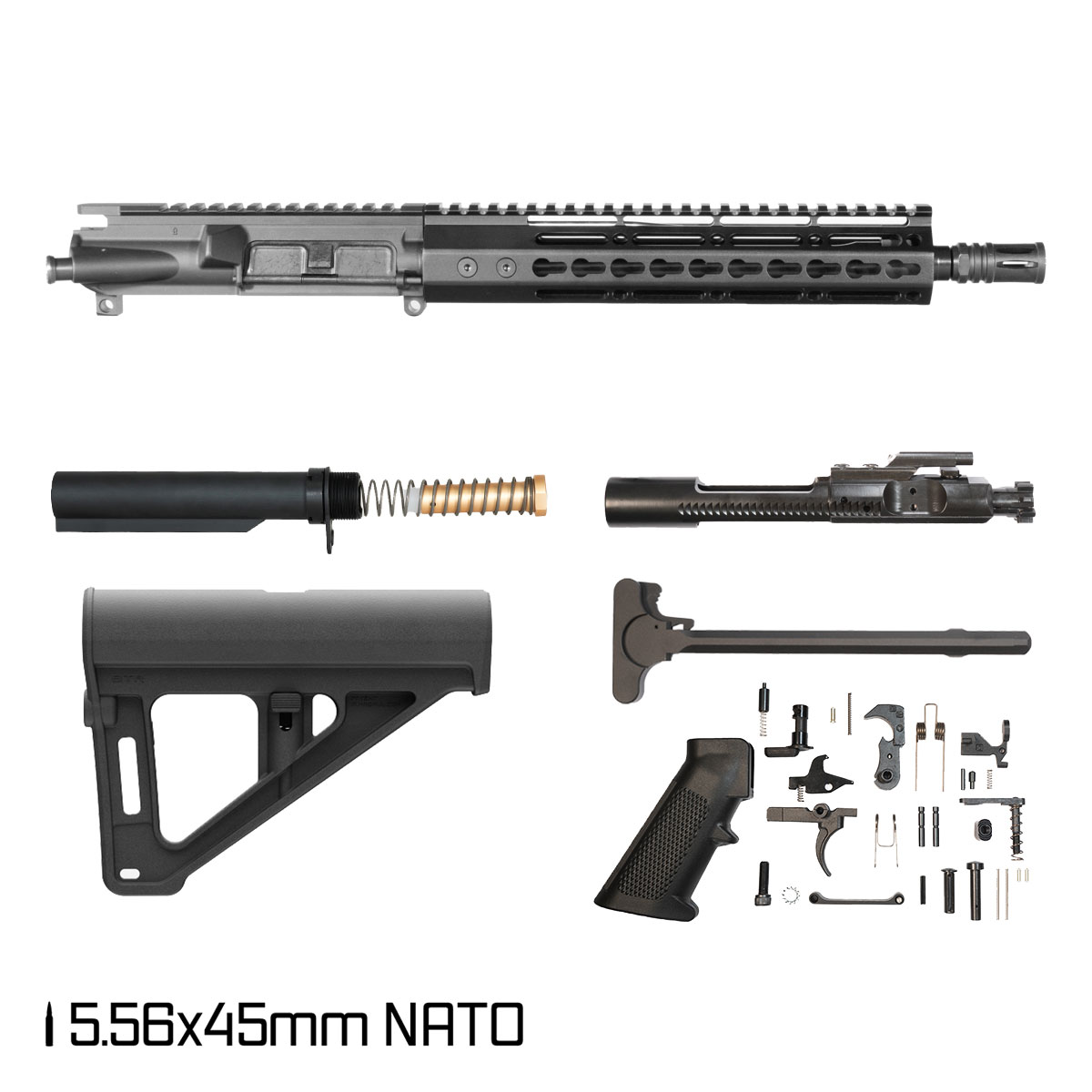 Davidson Defense Warden Duty w/Magpul BTR Brace 11.5-inch Mid-Gas 1:7 5.56 NATO AR-15 Freefloat Keymod Handguard Pistol Full Build Kit