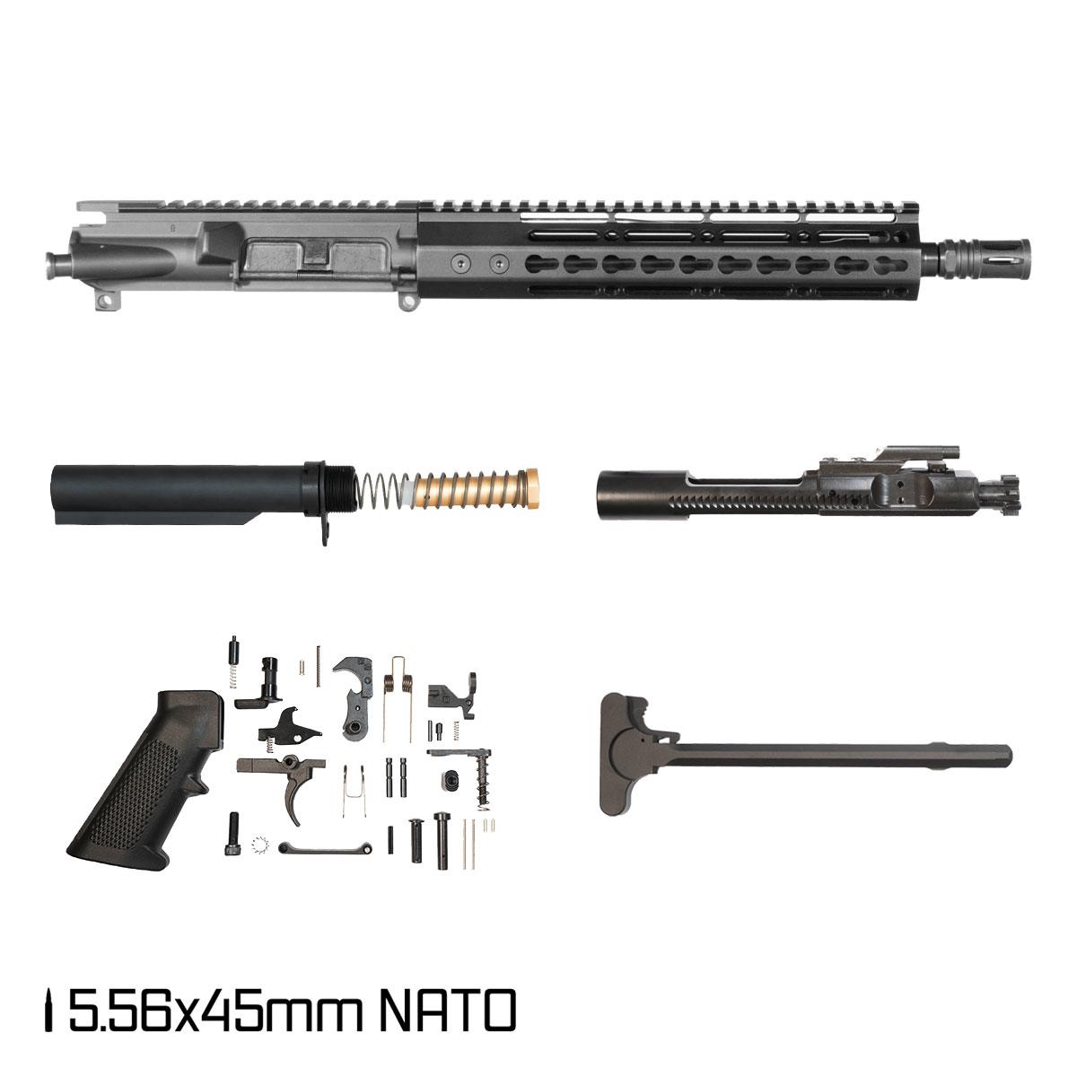 Davidson Defense Warden Duty 11.5-inch Mid-Gas 1:7 5.56 NATO AR-15 Freefloat Keymod Handguard Pistol Full Build Kit, SBR Ready
