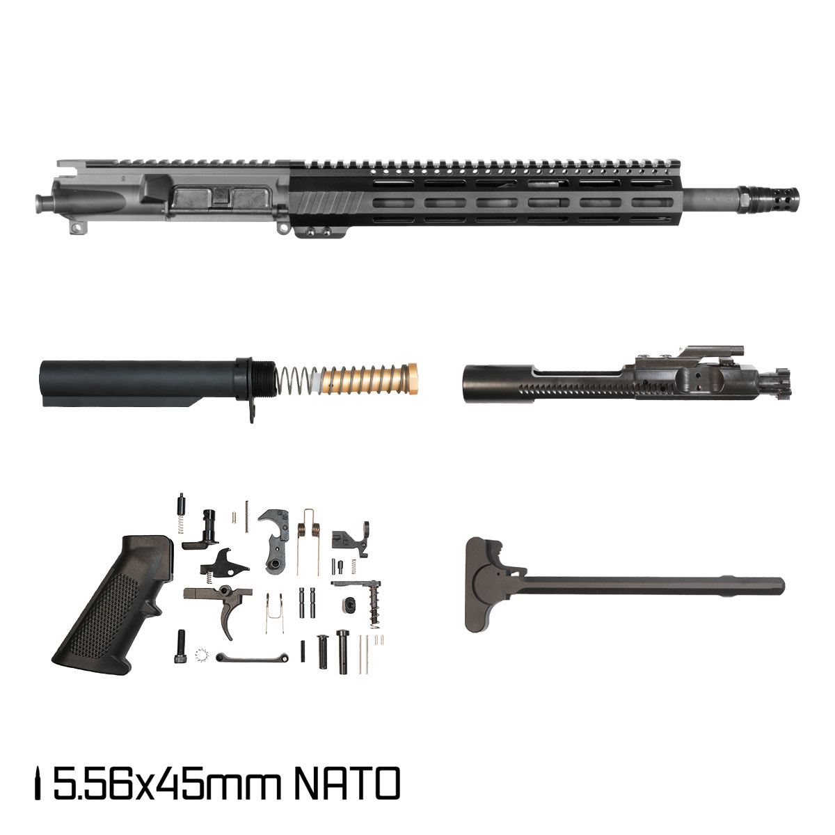 Davidson Defense Aegis w/ DTT Plan B Radial Brake 14.5-inch Carbine-Gas 1:7 5.56 NATO AR-15 Freefloat M-Lok Handguard Pistol Full Build Kit, SBR Ready