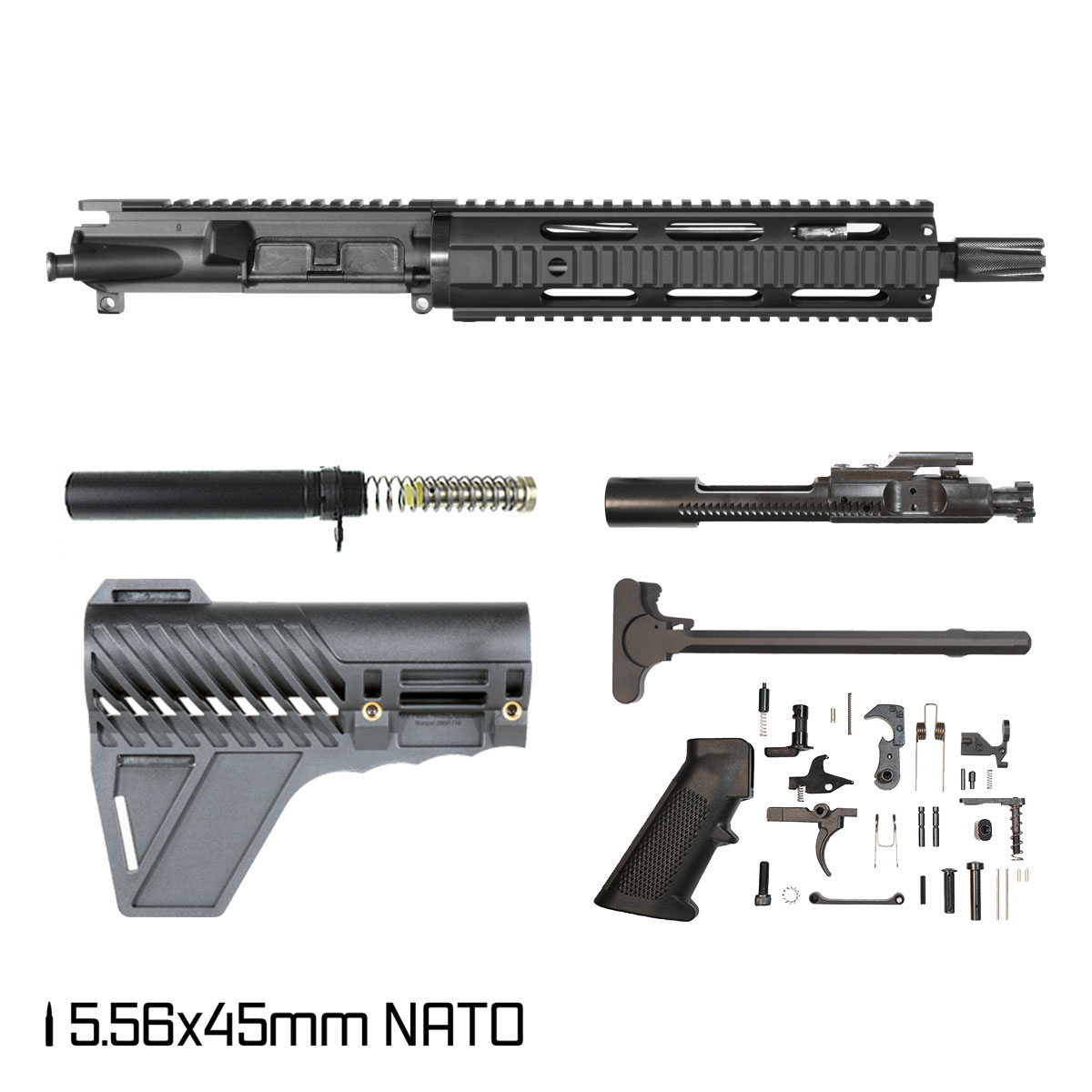 Davidson Defense Mission Manager w/Gauntlet Arms Brace 10.5-inch Carbine-Gas 1:7 5.56 NATO AR-15 Freefloat Quad-Rail Handguard Pistol Full Build Kit
