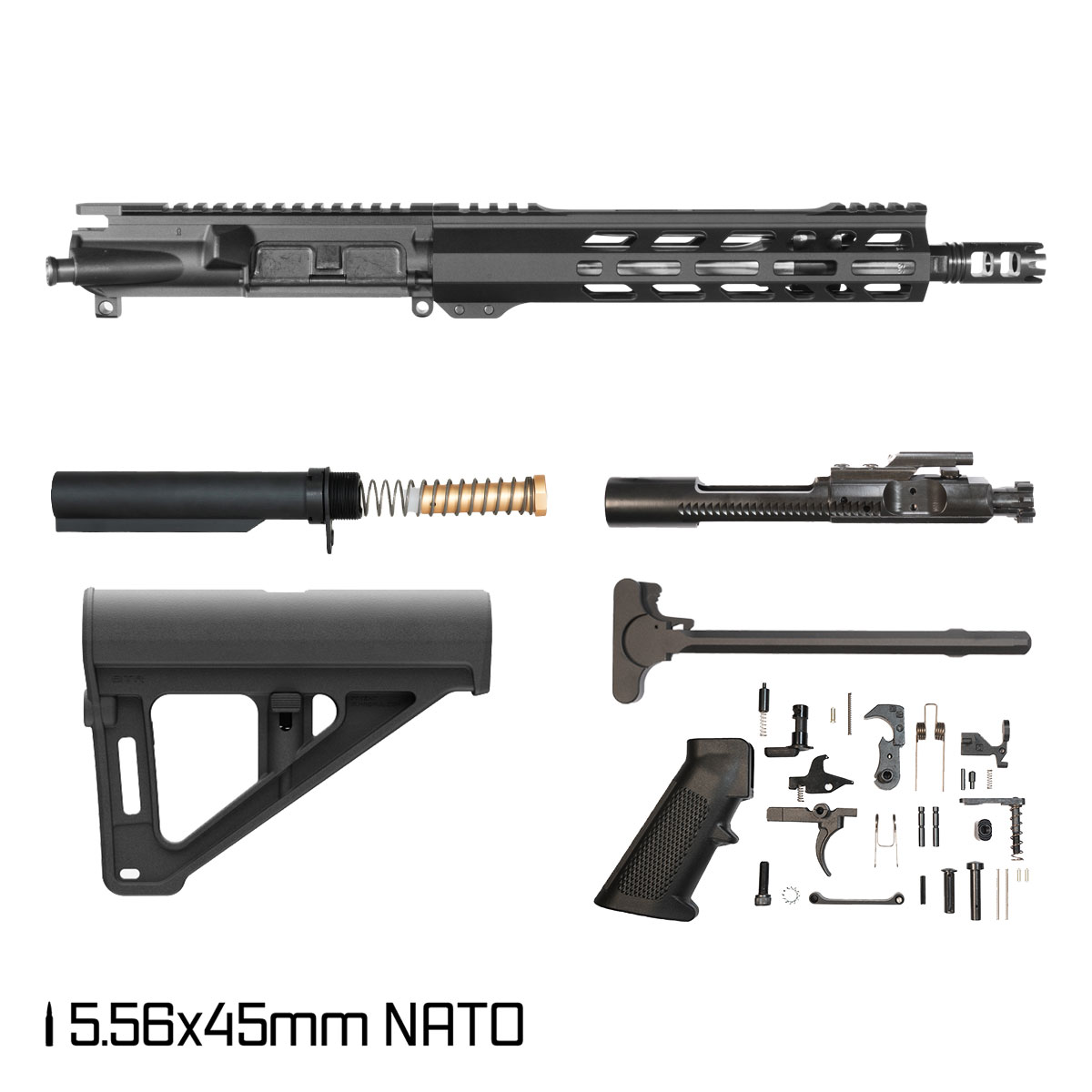 Davidson Defense Trail Man w/Magpul BTR Brace 10.5-inch Carbine-Gas 1:7 5.56 NATO AR-15 Freefloat M-Lok Handguard Pistol Full Build Kit