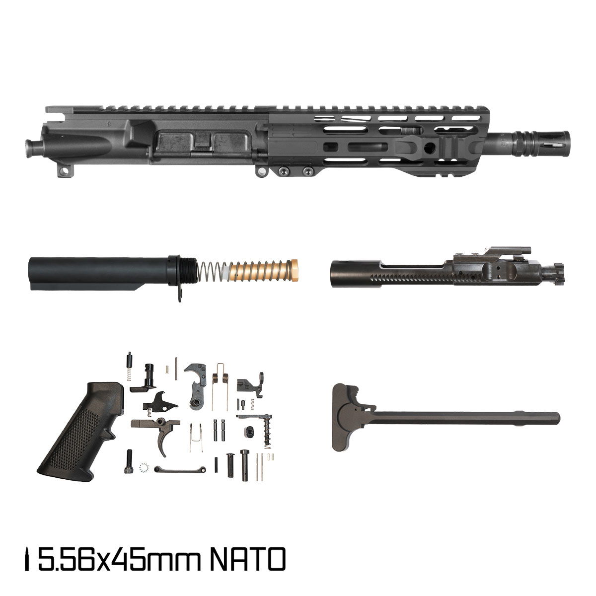 Davidson Defense Diaval 8.5-inch Pistol-Gas 1:7 5.56x45mm NATO AR-15 Freefloat M-Lok Handguard Pistol Full Build Kit, SBR Ready
