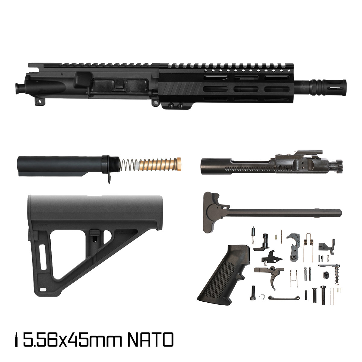 Davidson Defense Commandant w/BTR Brace 8.5-inch Pistol-Gas 1:7 5.56x45mm NATO AR-15 Freefloat M-Lok Handguard Pistol Full Build Kit