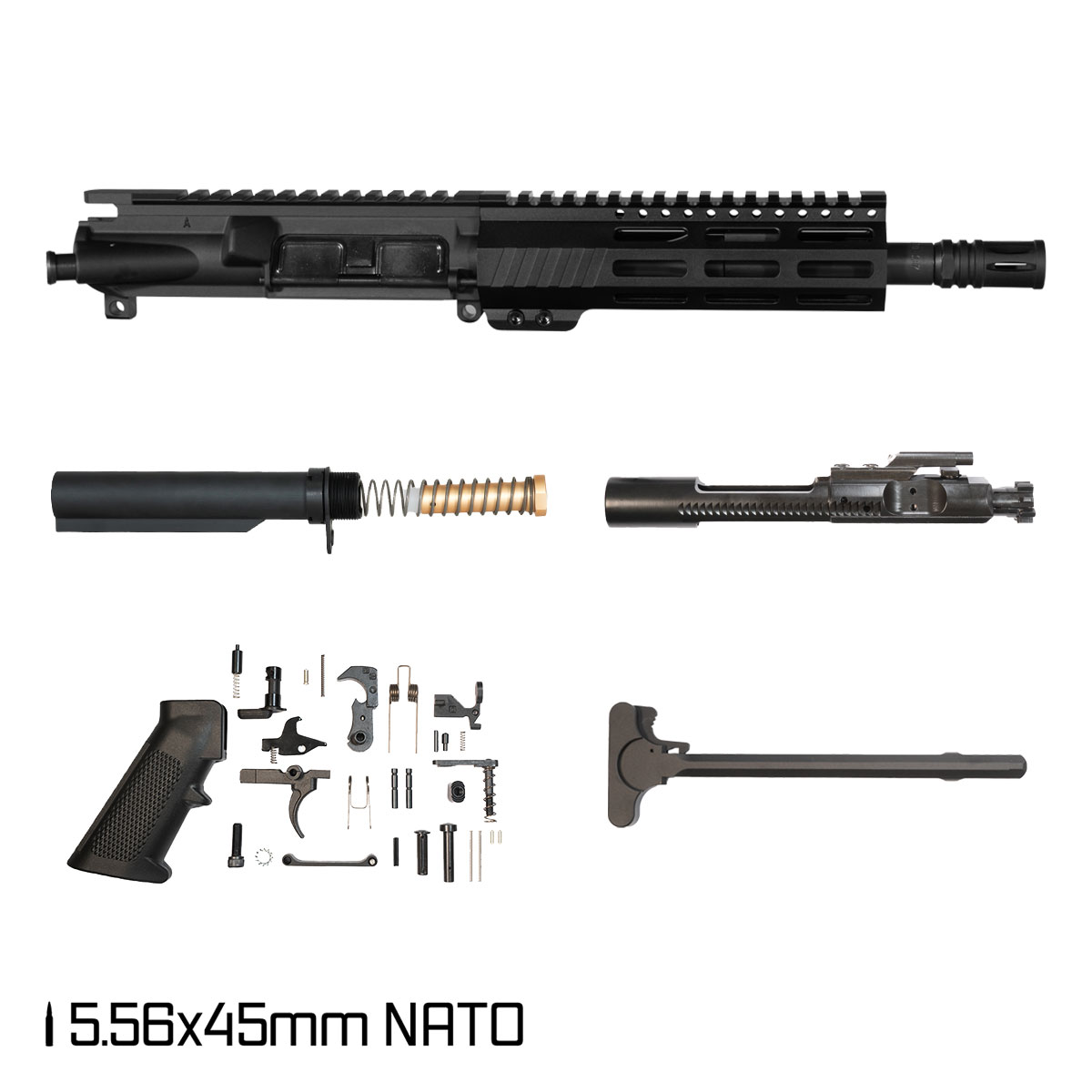Davidson Defense Commandant SBR Ready 8.5-inch Pistol-Gas 1:7 5.56x45mm NATO AR-15 Freefloat M-Lok Handguard Pistol Full Build Kit