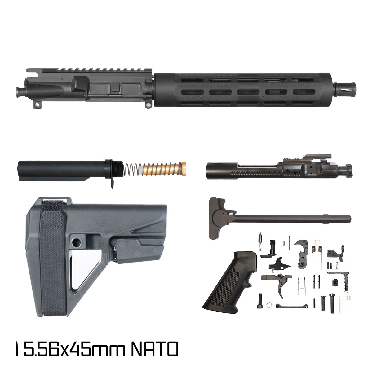 Davidson Defense Odyssey w/SBA5 Brace 10.5-inch Carbine-Gas 1:8 556 AR-15 Freefloat ML Handguard Pistol Full Build Kit
