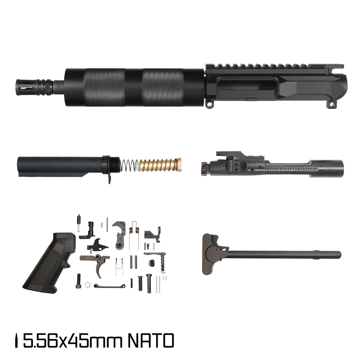Davidson Defense Left-Handed Labyrinth SBR Ready 8.5-inch Pistol-Gas 1:7 5.56 NATO AR-15 Freefloat Tubular Handguard Pistol Full Build Kit