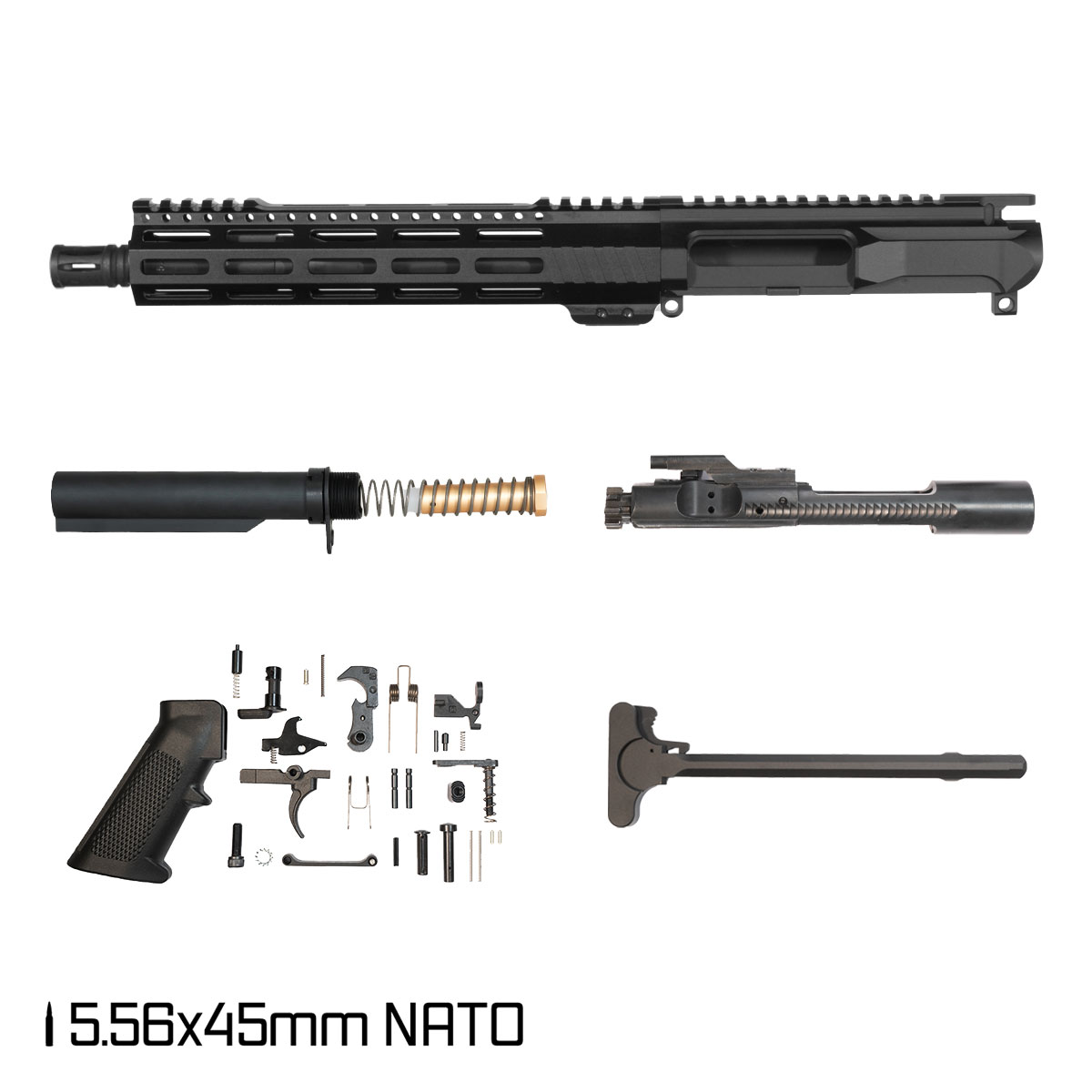 Davidson Defense Left-Handed Aegis Lightweight SBR Ready 10.5-inch Carbine-Gas 1:8 5.56 NATO AR-15 Freefloat M-Lok Handguard Pistol Full Build Kit