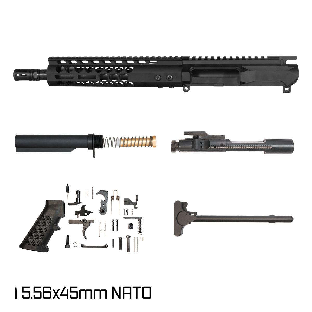 Davidson Defense Left-Handed Dawnstar SBR Ready 10.5-inch Carbine-Gas 1:8 5.56 NATO AR-15 Freefloat M-Lok Handguard Pistol Full Build Kit