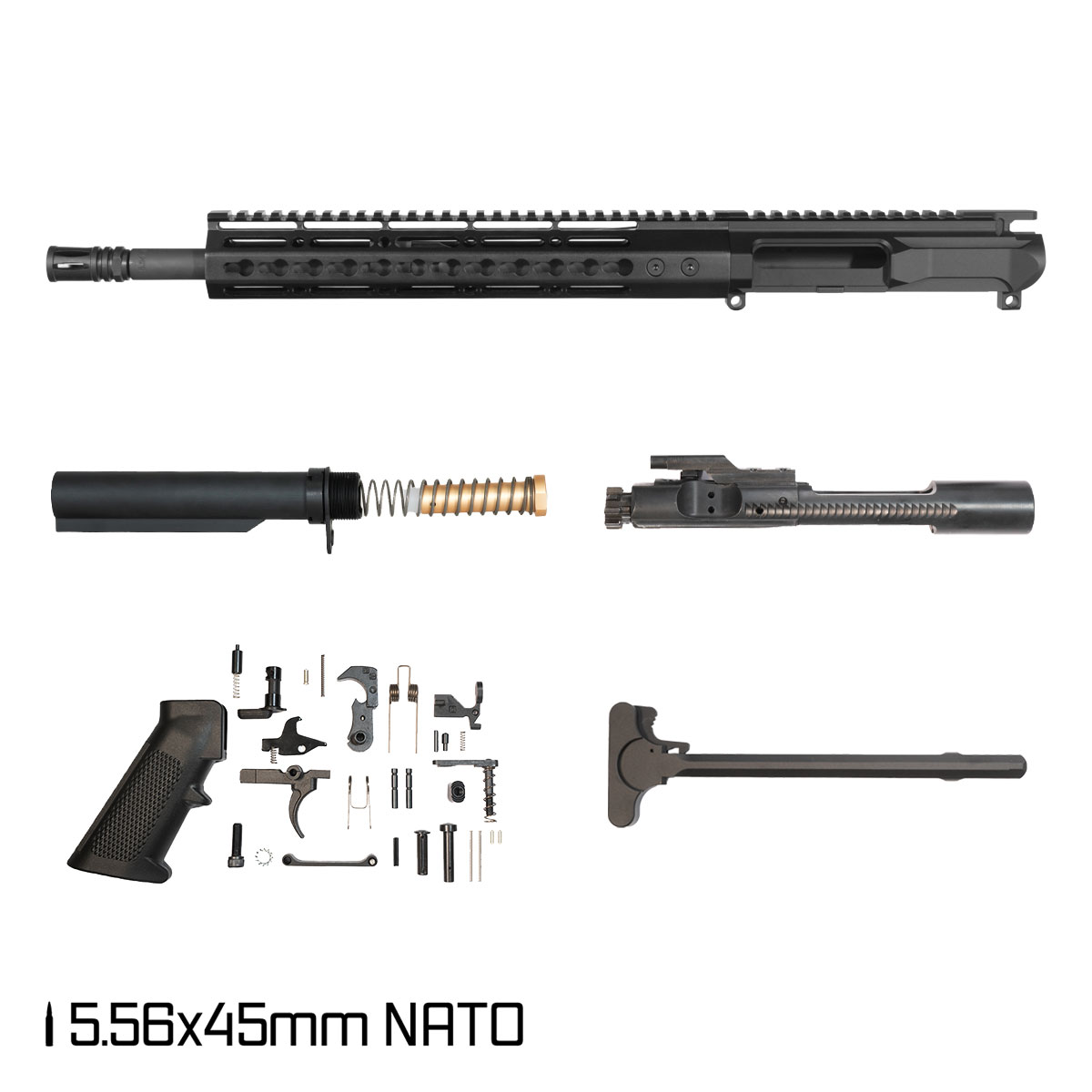 Davidson Defense Left-Handed Warden Duty SBR Ready 14.5-inch Carbine-Gas 1:7 5.56 NATO AR-15 Freefloat Keymod Handguard Pistol Full Build Kit