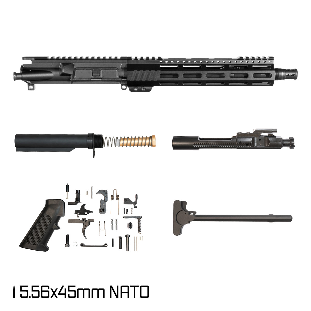 Davidson Defense Aegis Lightweight SBR Ready 10.5-inch Carbine-Gas 1:8 5.56 NATO AR-15 Freefloat M-Lok Handguard Pistol Full Build Kit