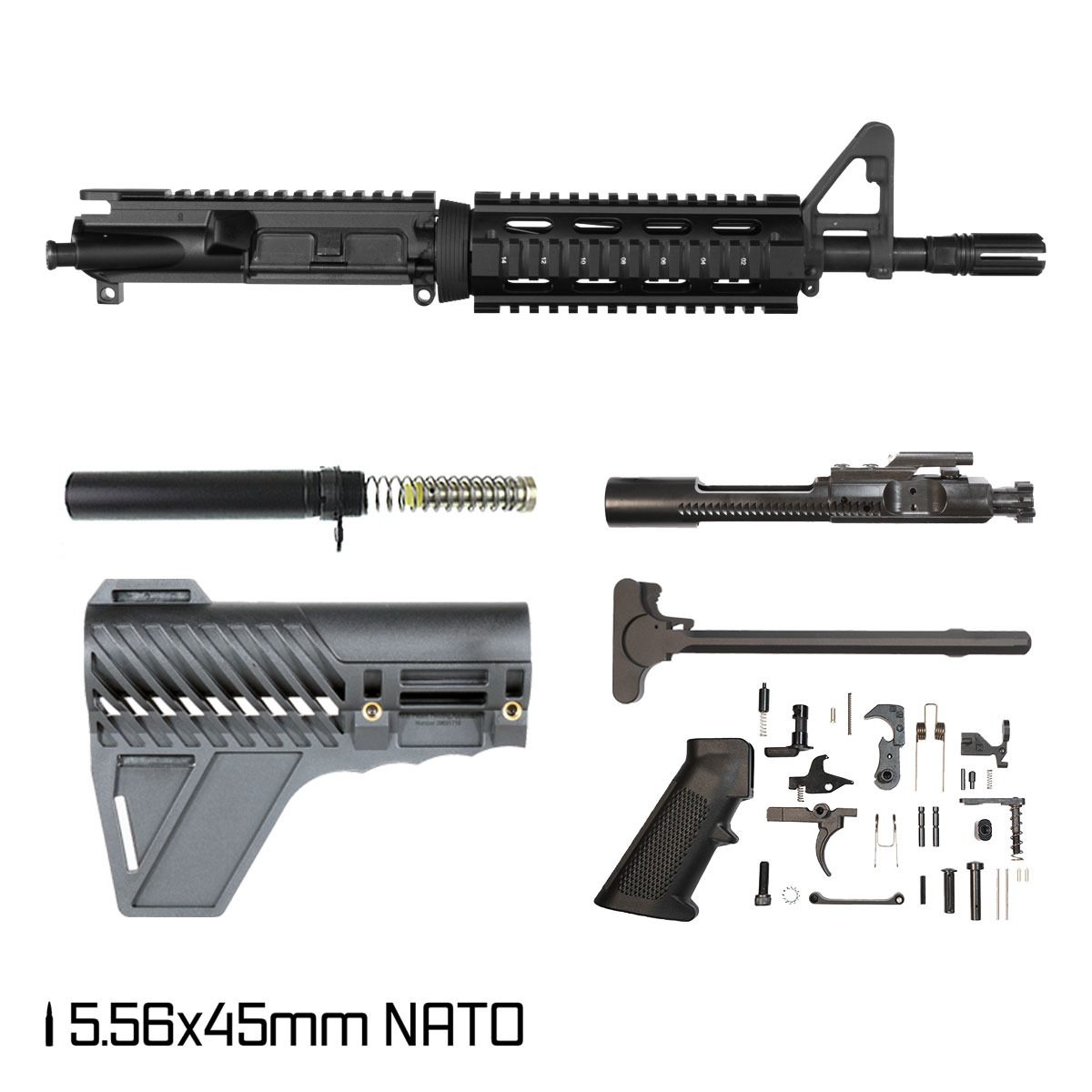 Davidson Defense Hyperion w/Gauntlet Arms Brace 10.5-inch Carbine-Gas 5.56 NATO AR-15 Drop-In Quad-Rail Handguard Pistol Full Build Kit