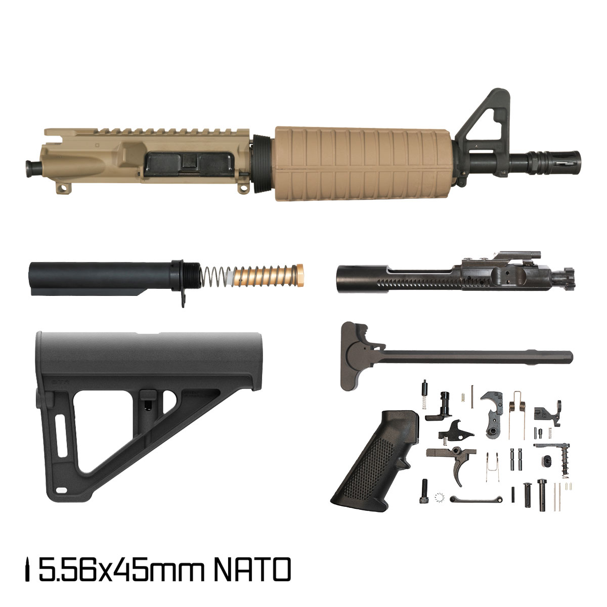 Davidson Defense Dune w/BTR Brace 10.5-inch Carbine-Gas 5.56 NATO AR-15 Drop-In Handguard Pistol Full Build Kit