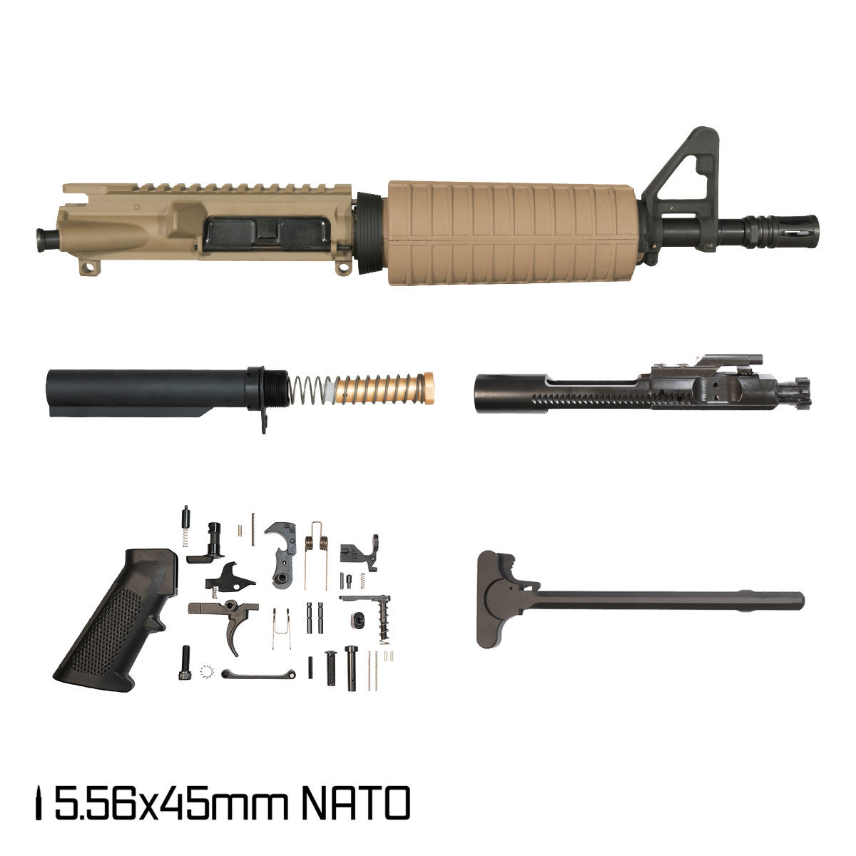 Davidson Defense Dune SBR Ready 10.5-inch Carbine-Gas 5.56 NATO AR-15 Drop-In Handguard Pistol Full Build Kit