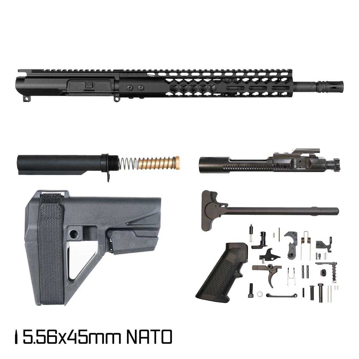 Davidson Defense Heirloom w/SBA5 Brace 14.5-inch Carbine-Gas 1:7 5.56 NATO AR-15 M-Lok Pistol Full Build Kit