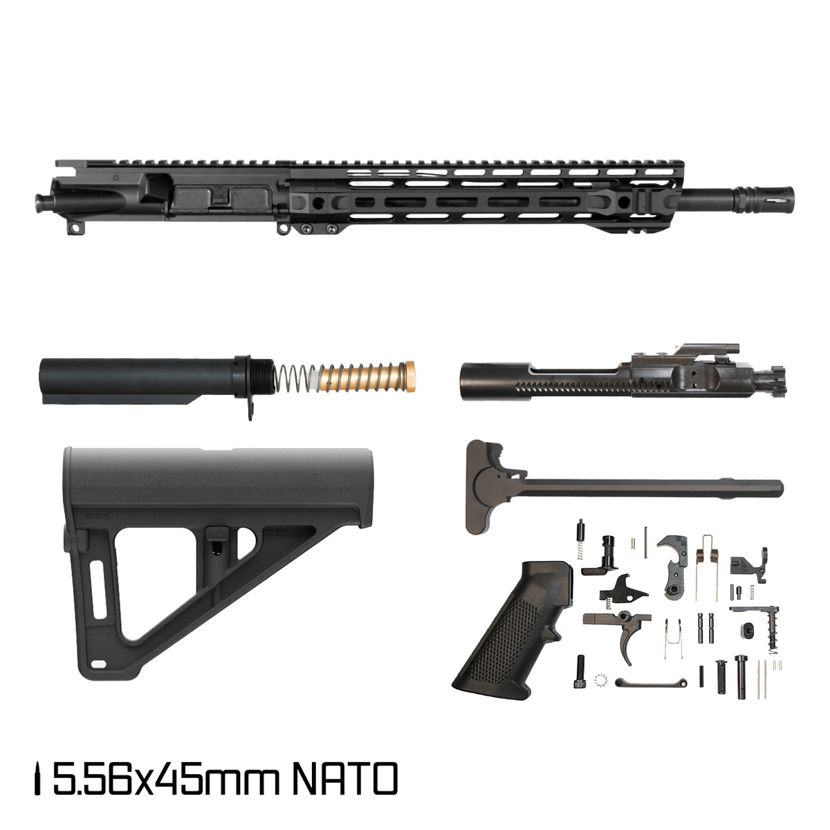 Davidson Defense Sworn Oath w/BTR Brace 14.5-inch Mid-Gas 1:7 5.56 NATO AR-15 M-Lok Pistol Full Build Kit