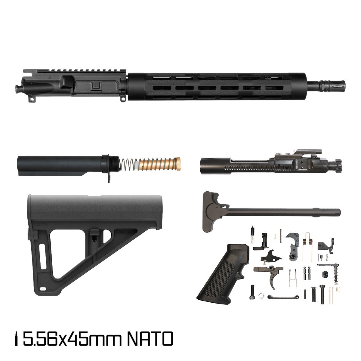 Davidson Defense Lawman's Decree w/BTR Brace 14.5-inch Mid-Gas 1:7 5.56 NATO AR-15 Tubular M-Lok Pistol Full Build Kit