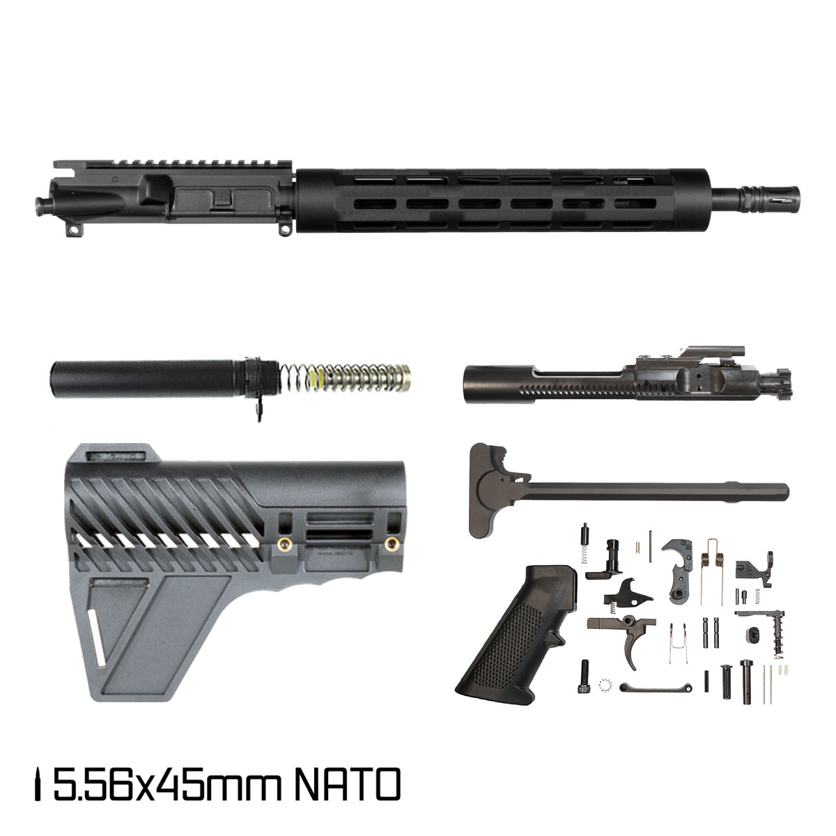 Davidson Defense Lawman's Decree w/Gauntlet Arms Brace 14.5-inch Mid-Gas 1:7 5.56 NATO AR-15 Tubular M-Lok Pistol Full Build Kit