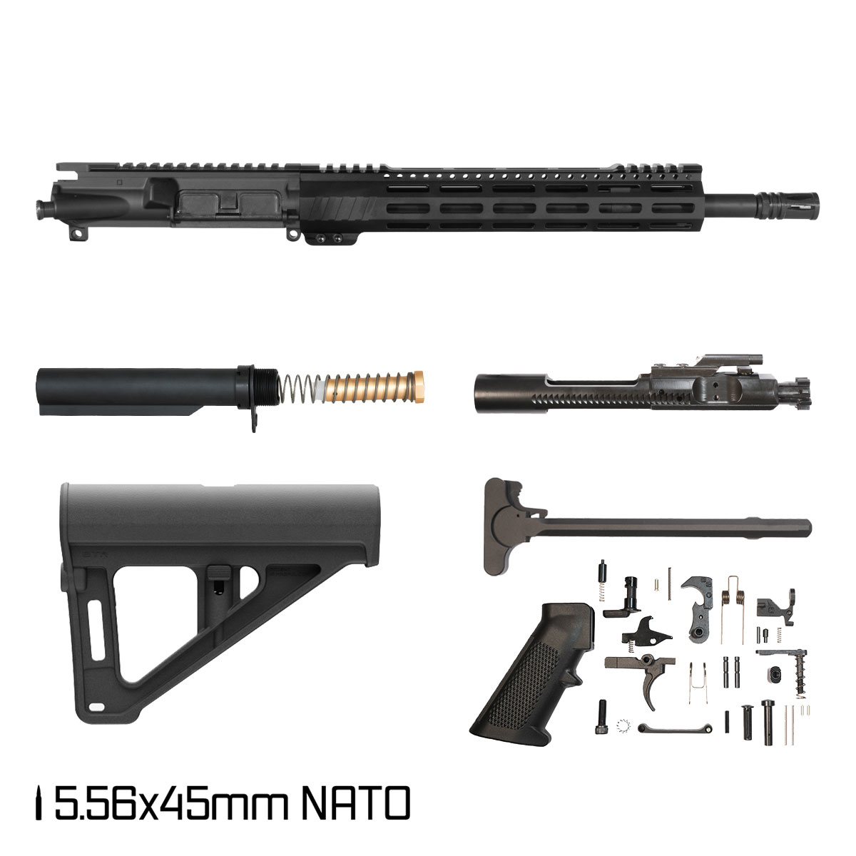 Davidson Defense Aegis Lightweight w/BTR Brace 14.5-inch Mid-Gas 1:7 5.56 NATO AR-15 M-Lok Pistol Full Build Kit