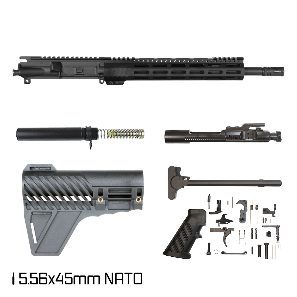 Davidson Defense Aegis Lightweight w/Gauntlet Arms Brace 14.5-inch Mid-Gas 1:7 5.56 NATO AR-15 M-Lok Pistol Full Build Kit