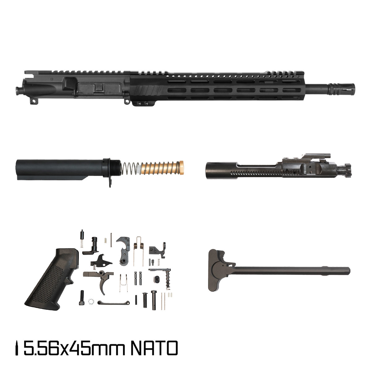 Davidson Defense Aegis Lightweight SBR Ready 14.5-inch Mid-Gas 1:7 5.56 NATO AR-15 M-Lok Pistol Full Build Kit