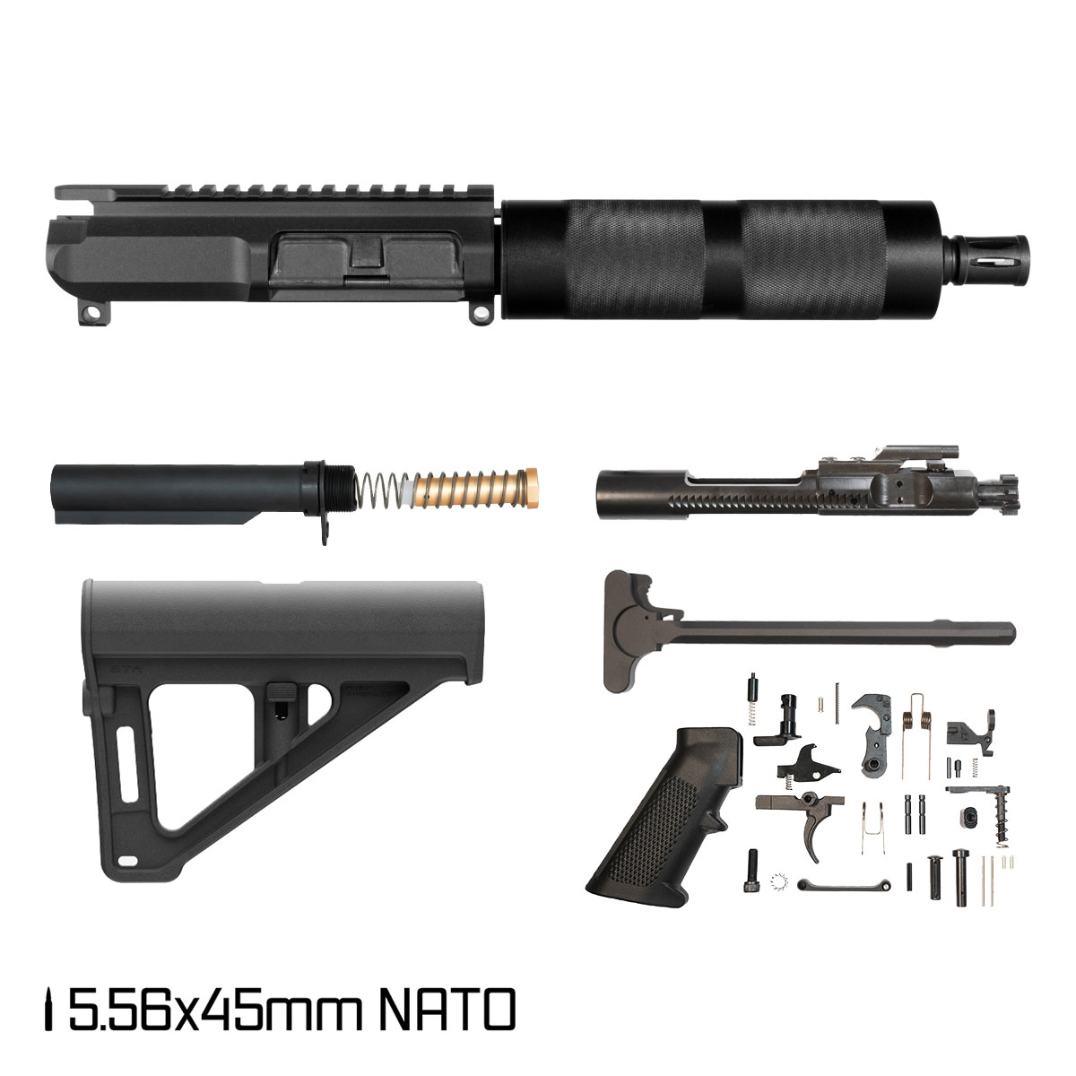Davidson Defense Silver Fang w/BTR Brace 7.5-inch Pistol-Gas 1:7 5.56 NATO AR-15 Tubular Pistol Full Build Kit
