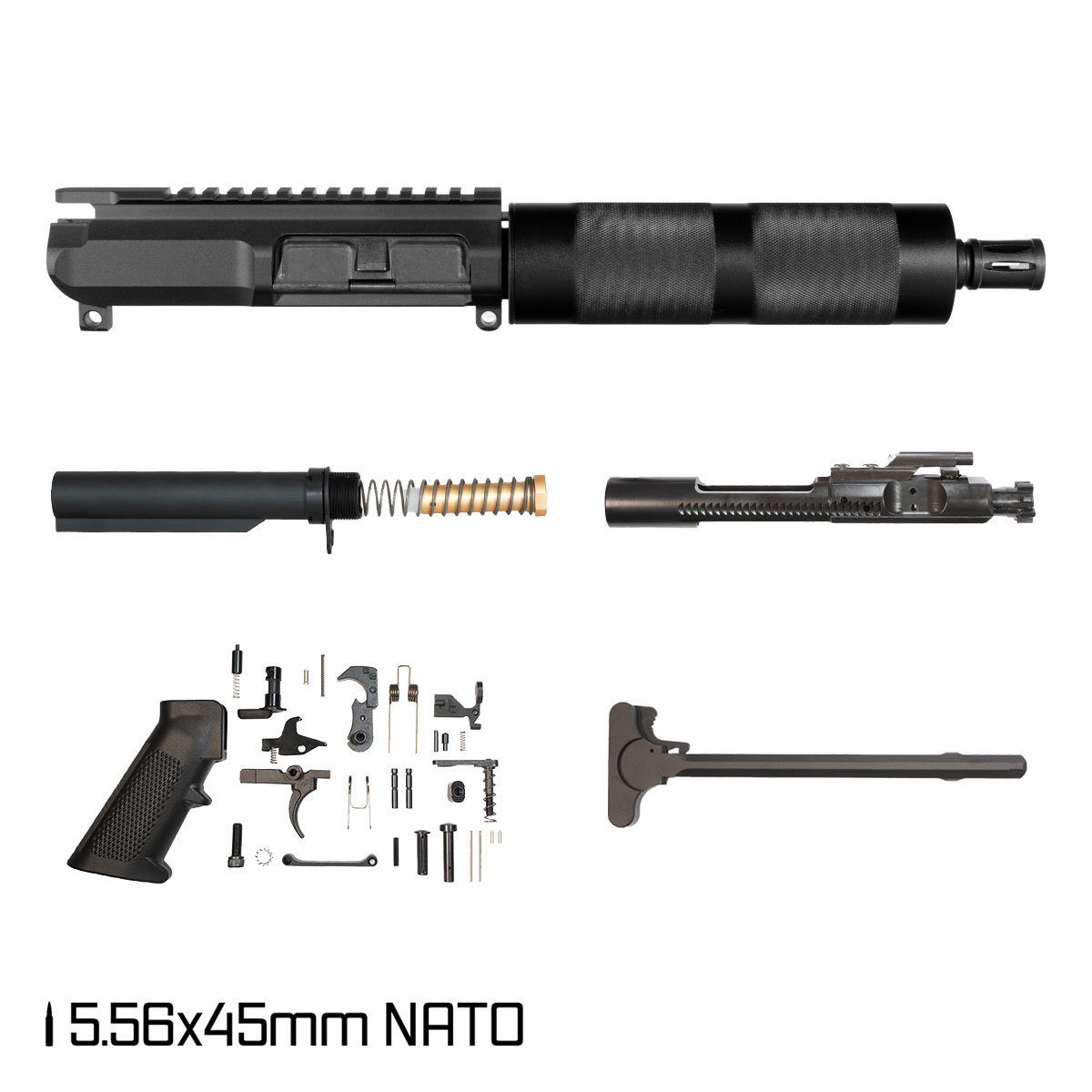 Davidson Defense Silver Fang SBR Ready 7.5-inch Pistol-Gas 1:7 5.56 NATO AR-15 Tubular Pistol Full Build Kit