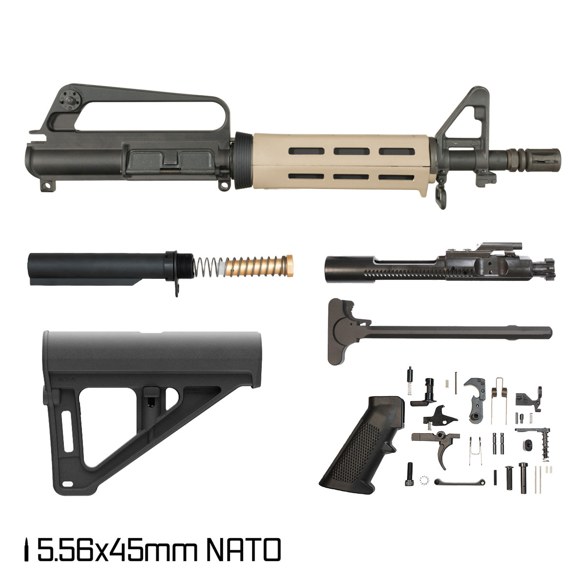 Davidson Defense Dust Devil w/BTR Brace 10.5-inch 1:8 5.56 NATO AR-15 Drop-In M-Lok Handguard Pistol Full Build Kit
