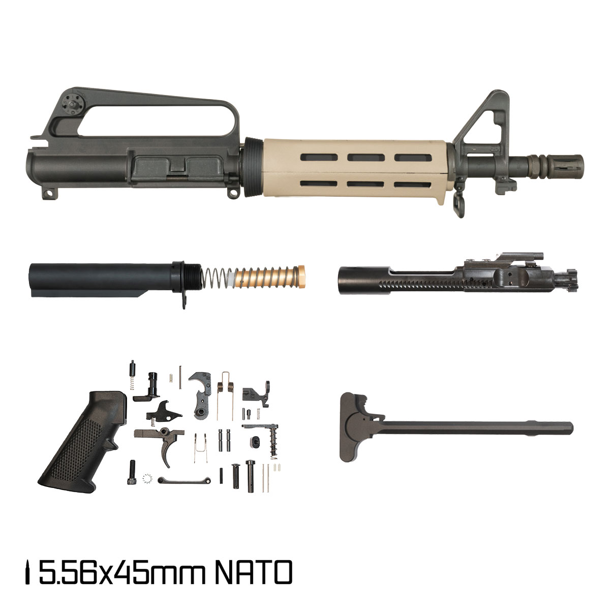 Davidson Defense Dust Devil SBR Ready 10.5-inch 1:8 5.56 NATO AR-15 Drop-In M-Lok Handguard Pistol Full Build Kit