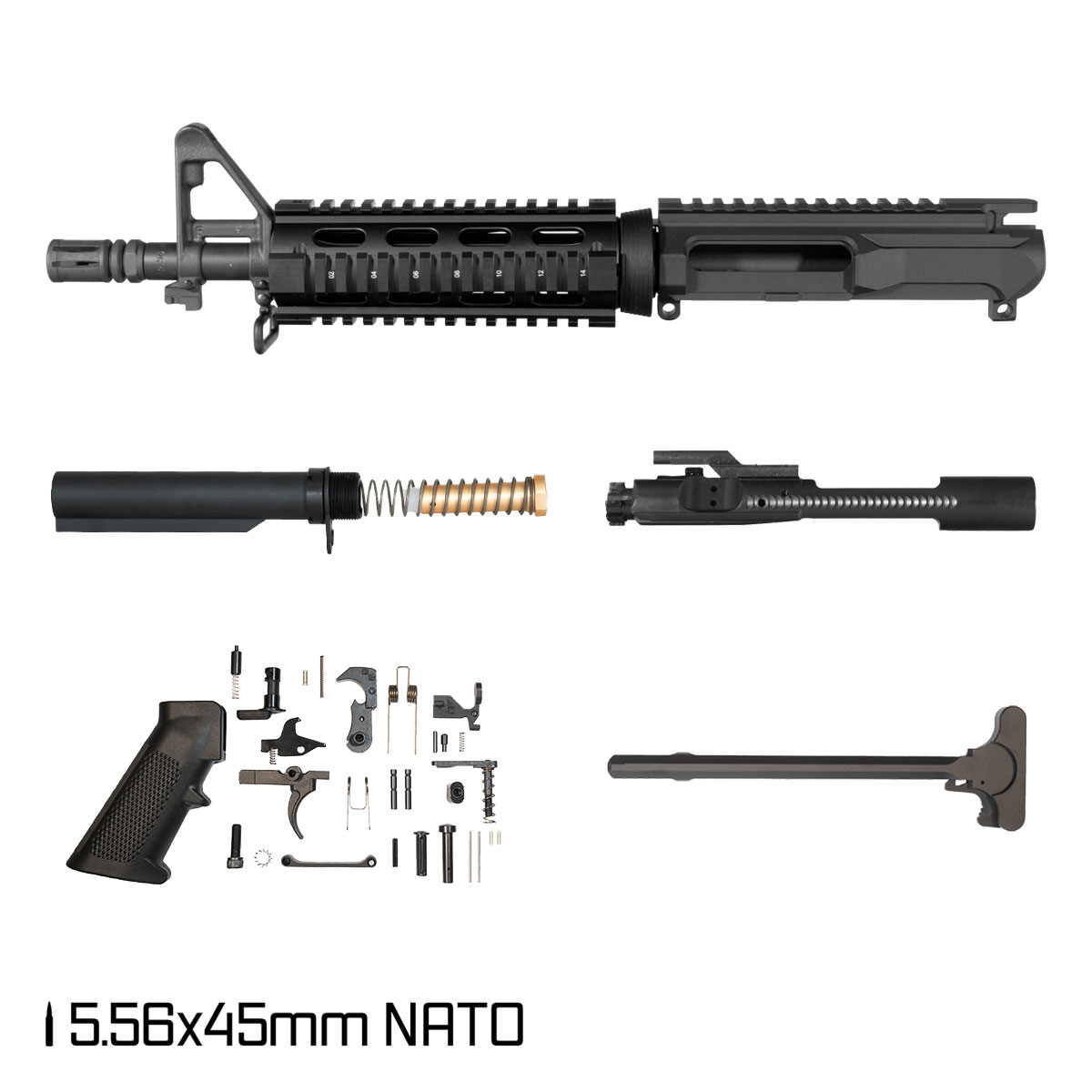 Davidson Defense Left Hook SBR Ready 10.5-inch 1:8 556 AR-15 Drop-In Quad-Rail Handguard Pistol Full Build Kit