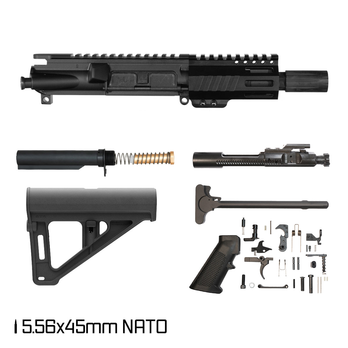 Davidson Defense Aegis w/BTR Brace 4.5-inch Micro-Gas 1:7 5.56 NATO AR-15 M-Lok Pistol Full Build Kit