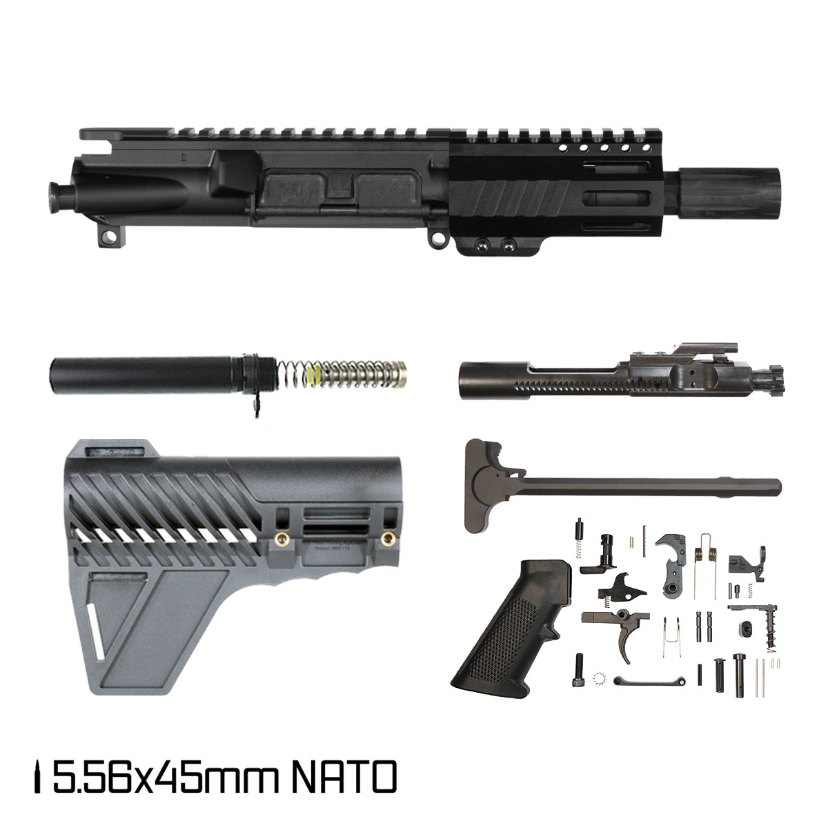 Davidson Defense Aegis w/Gauntlet Arms Brace 4.5-inch Micro-Gas 1:7 5.56 NATO AR-15 M-Lok Pistol Full Build Kit